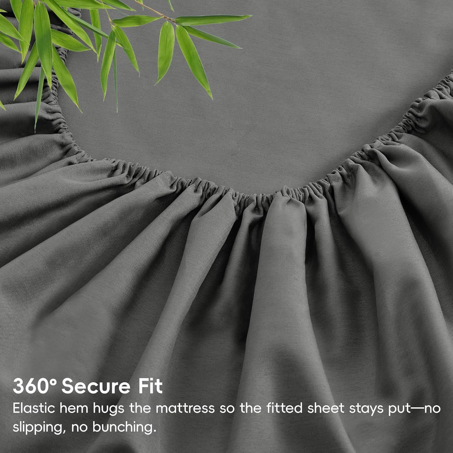 3 Piece Ultra Soft Bamboo Breathable Sheet Set -Hotel 2000TC Breathable Bed view 6