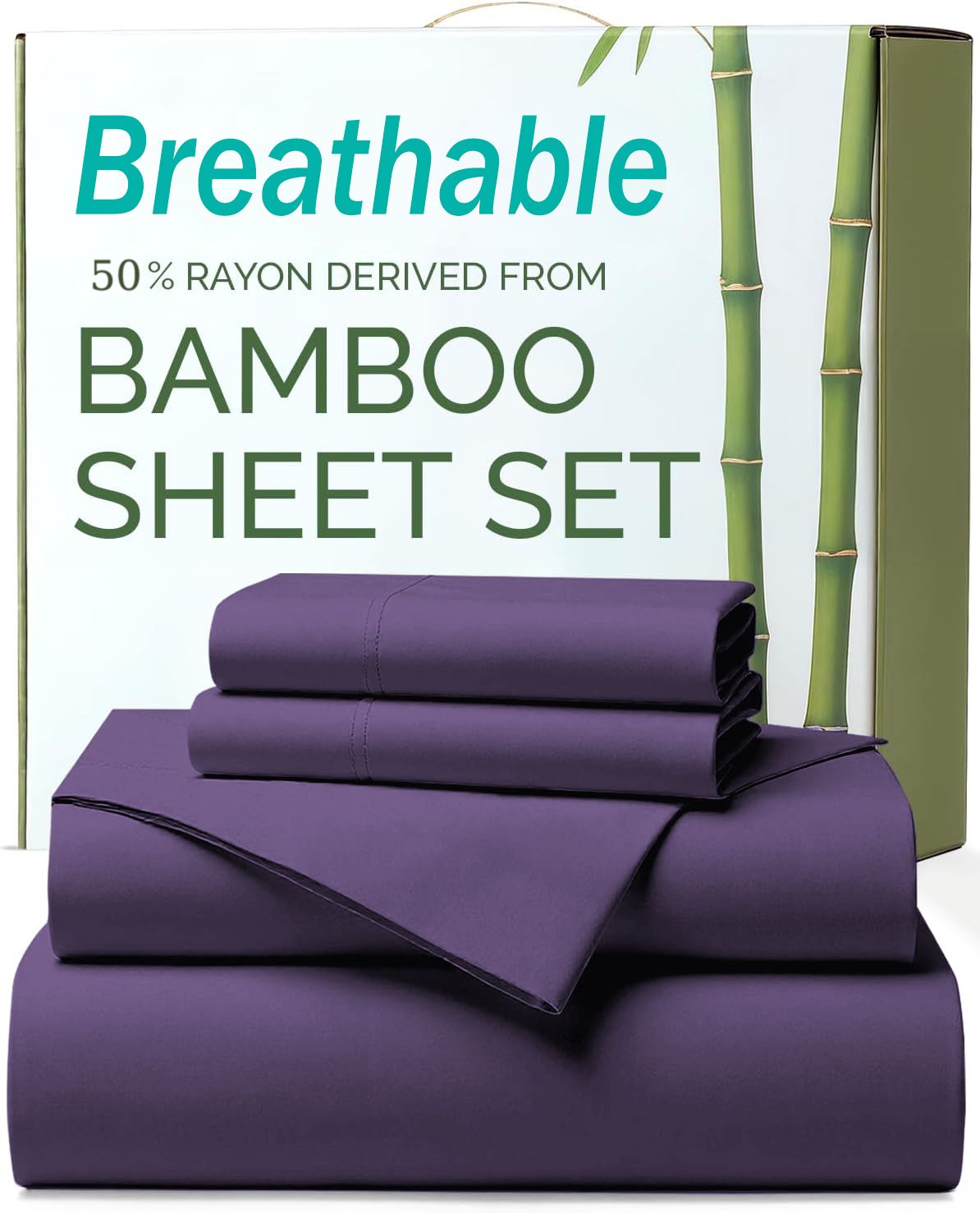 3 Piece Ultra Soft Bamboo Breathable Sheet Set -Hotel 2000TC Breathable Bed — image 1
