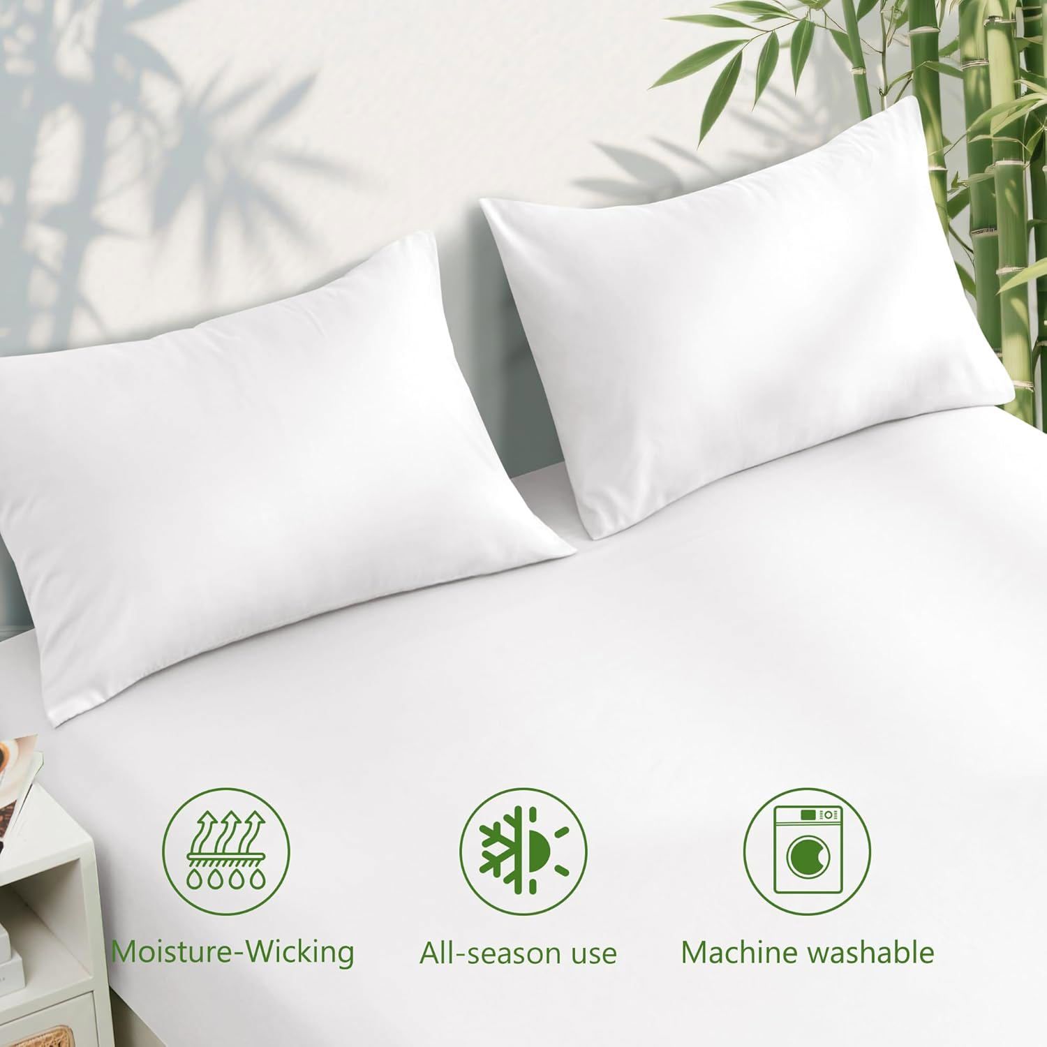 4 Piece Ultra Soft Bamboo Breathable Sheet Set -Hotel 2000TC Breathable Bed view 5