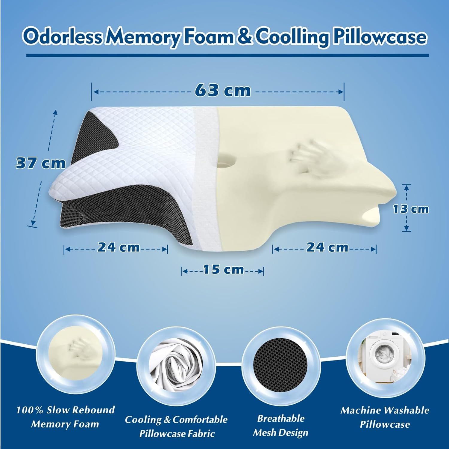 Cervical Neck Pillow for Neck Pain Relief view 2