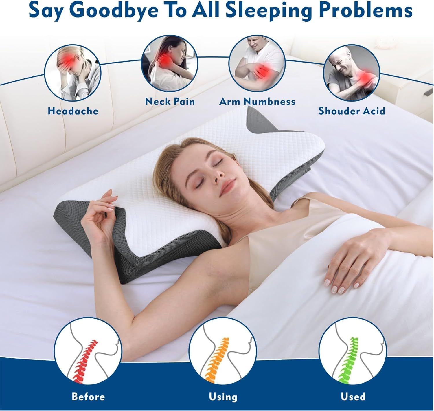 Cervical Neck Pillow for Neck Pain Relief view 5