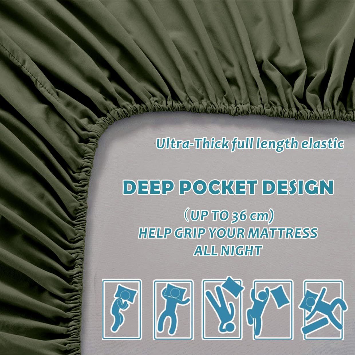 Hotel Quality Fitted Sheet - 1 Piece Fitted Sheet -Breathable Bedding - Wrinkle view 2