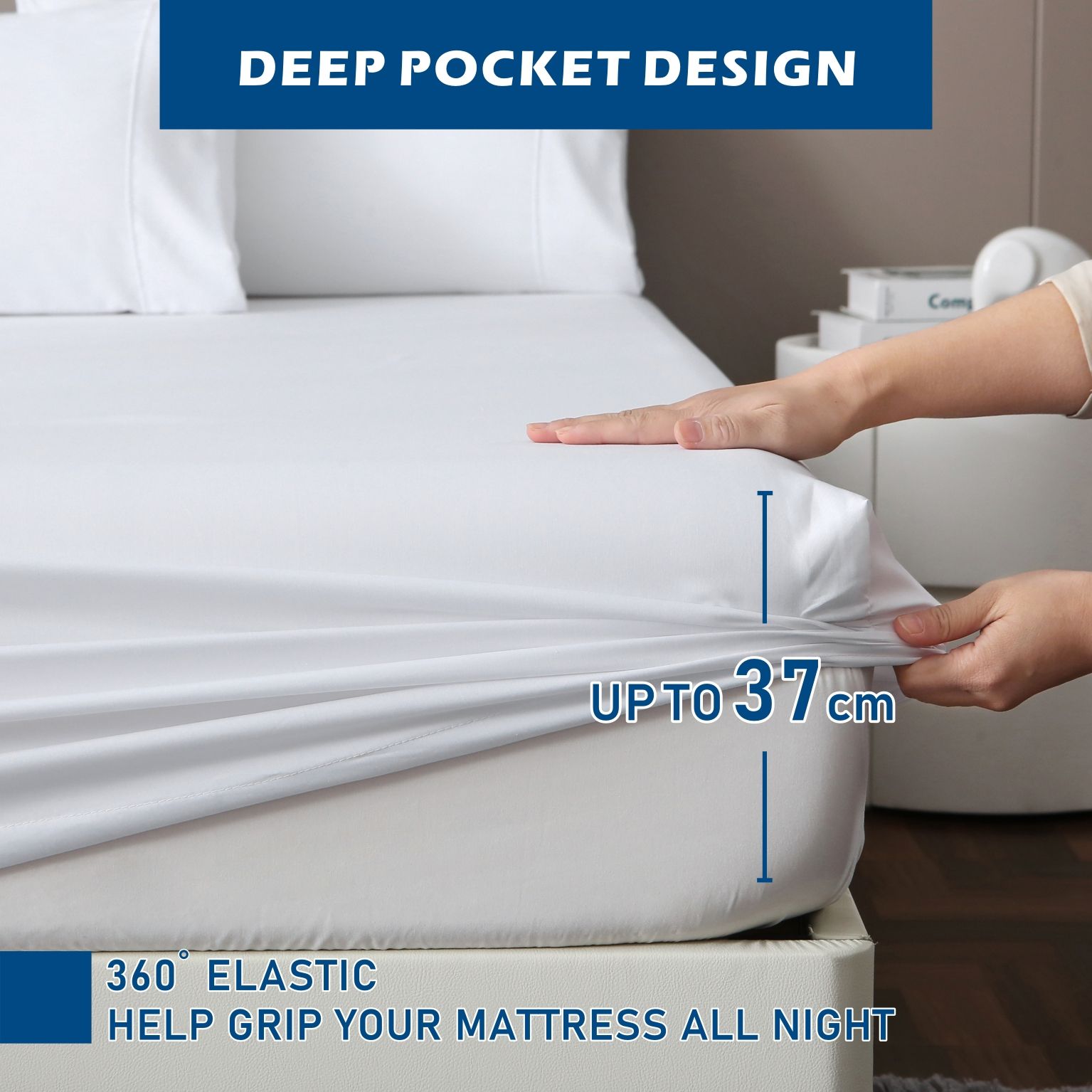 4 Piece Hotel Bamboo Cooling Sheet Set -Ultra Soft 2000TC Breathable Bed view 4