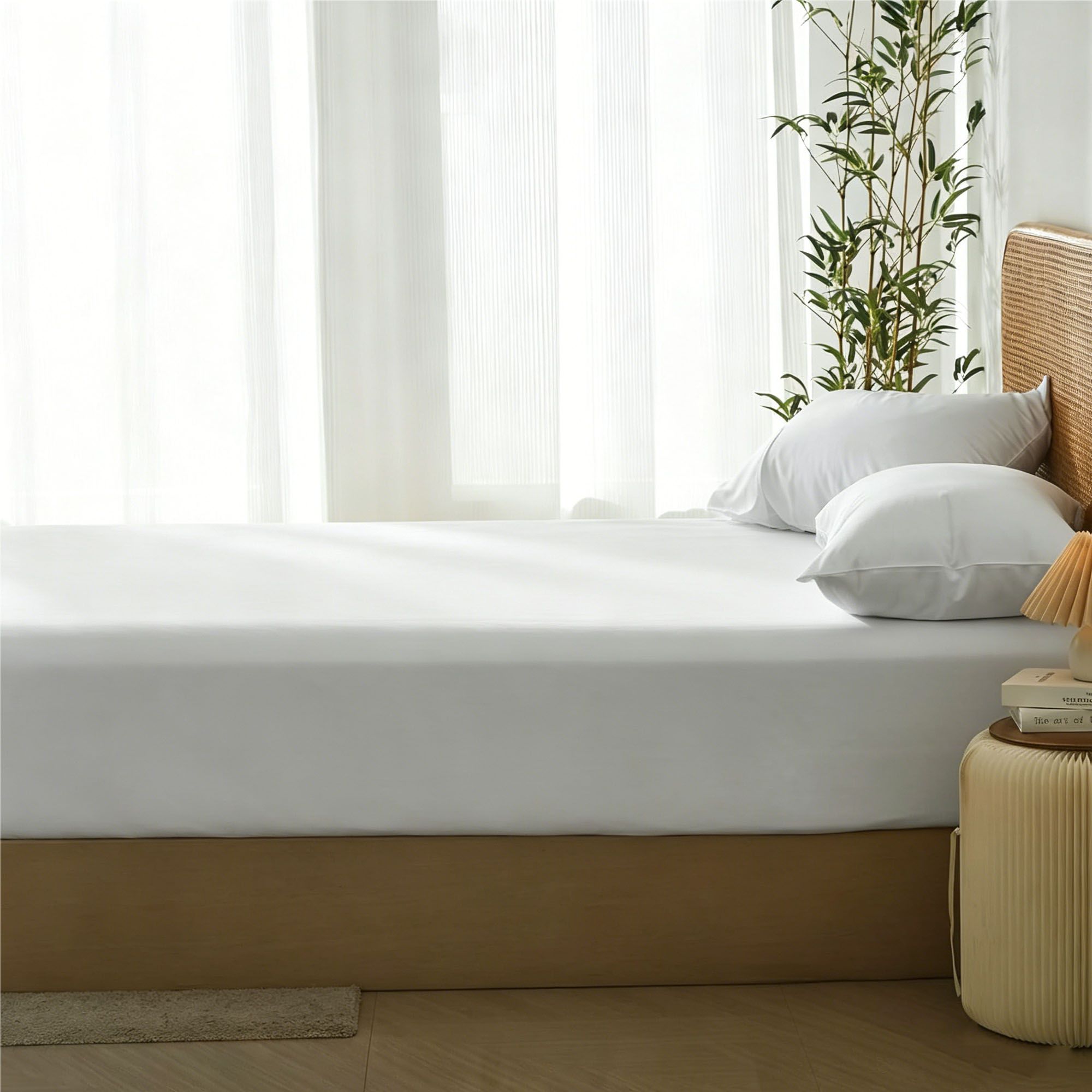 3 Piece Hotel Bamboo Cooling Fitted Sheet Set & Pillowcase -Ultra Soft 2000TC view 6
