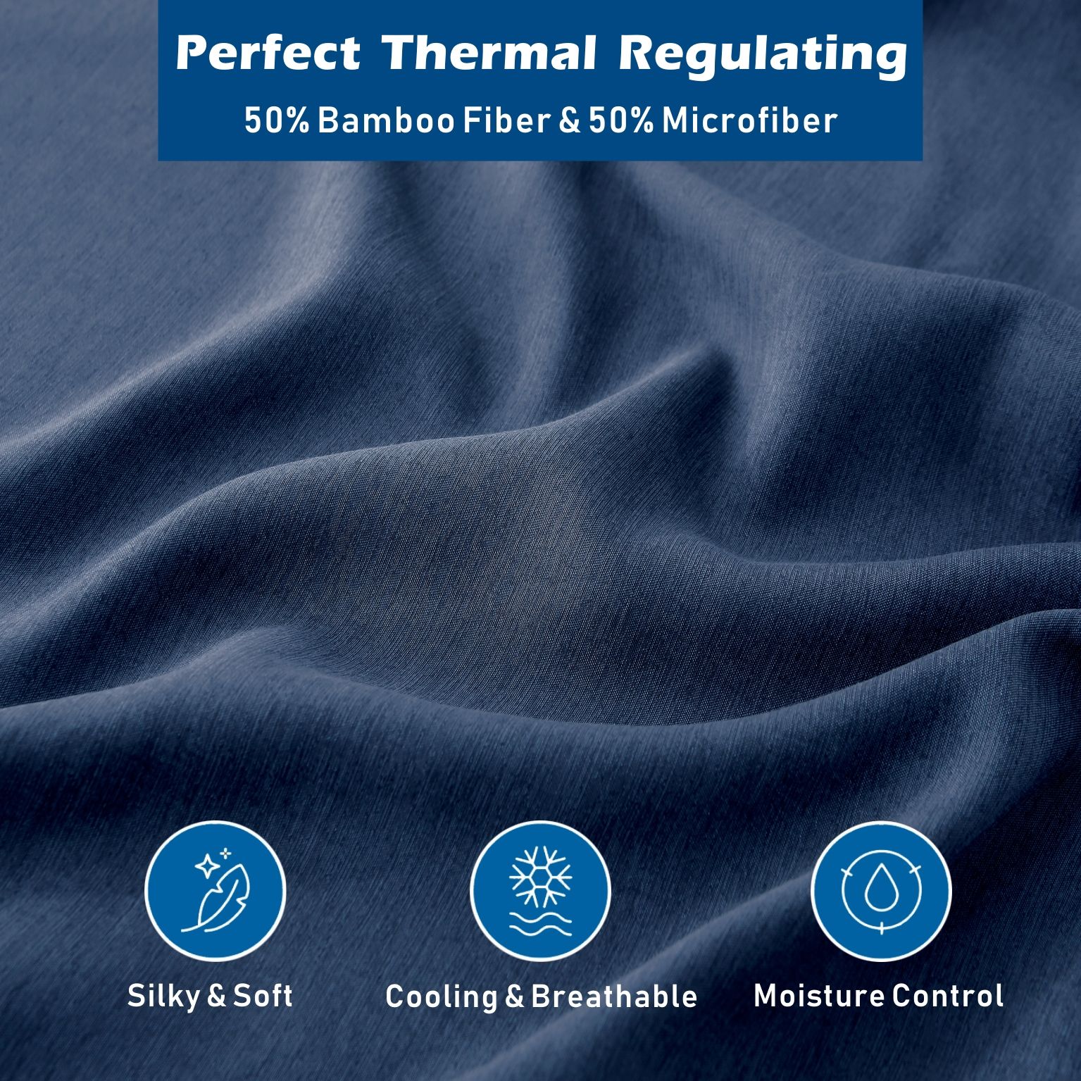 4 Piece Hotel Bamboo Cooling Sheet Set -Ultra Soft 2000TC Breathable Bed view 2