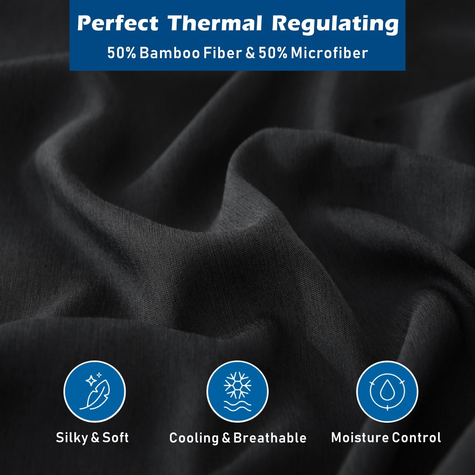 4 Piece Hotel Bamboo Cooling Sheet Set -Ultra Soft 2000TC Breathable Bed view 2