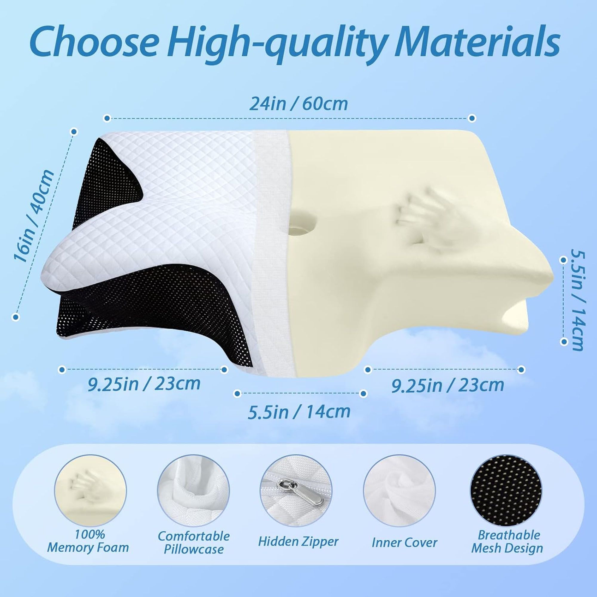 Cervical Neck Pillow for Neck Pain Relief view 2
