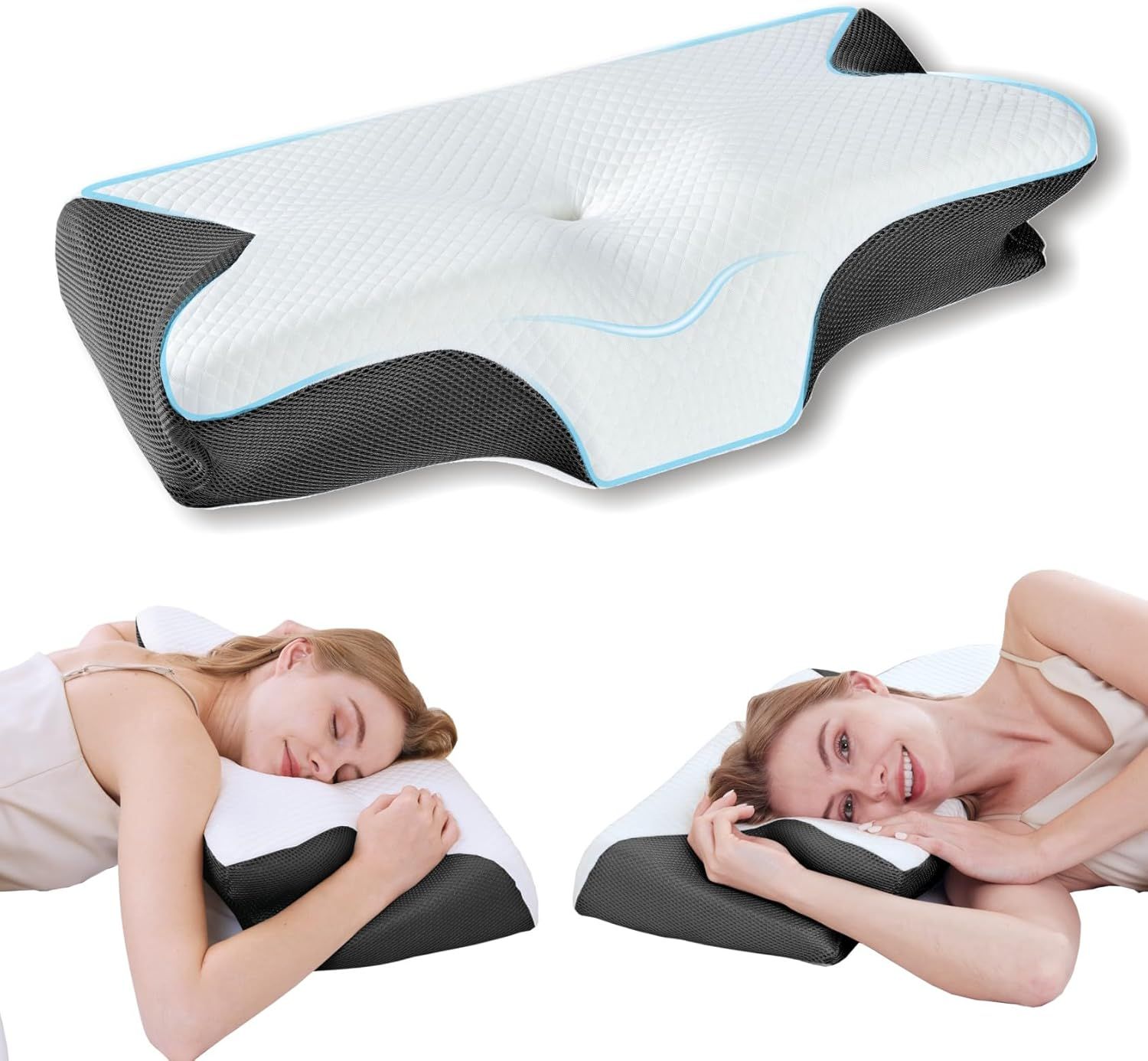 Bamboo Cervical Pillow for Neck and Shoulder Pain Relief Ergonomic Bed Pillow