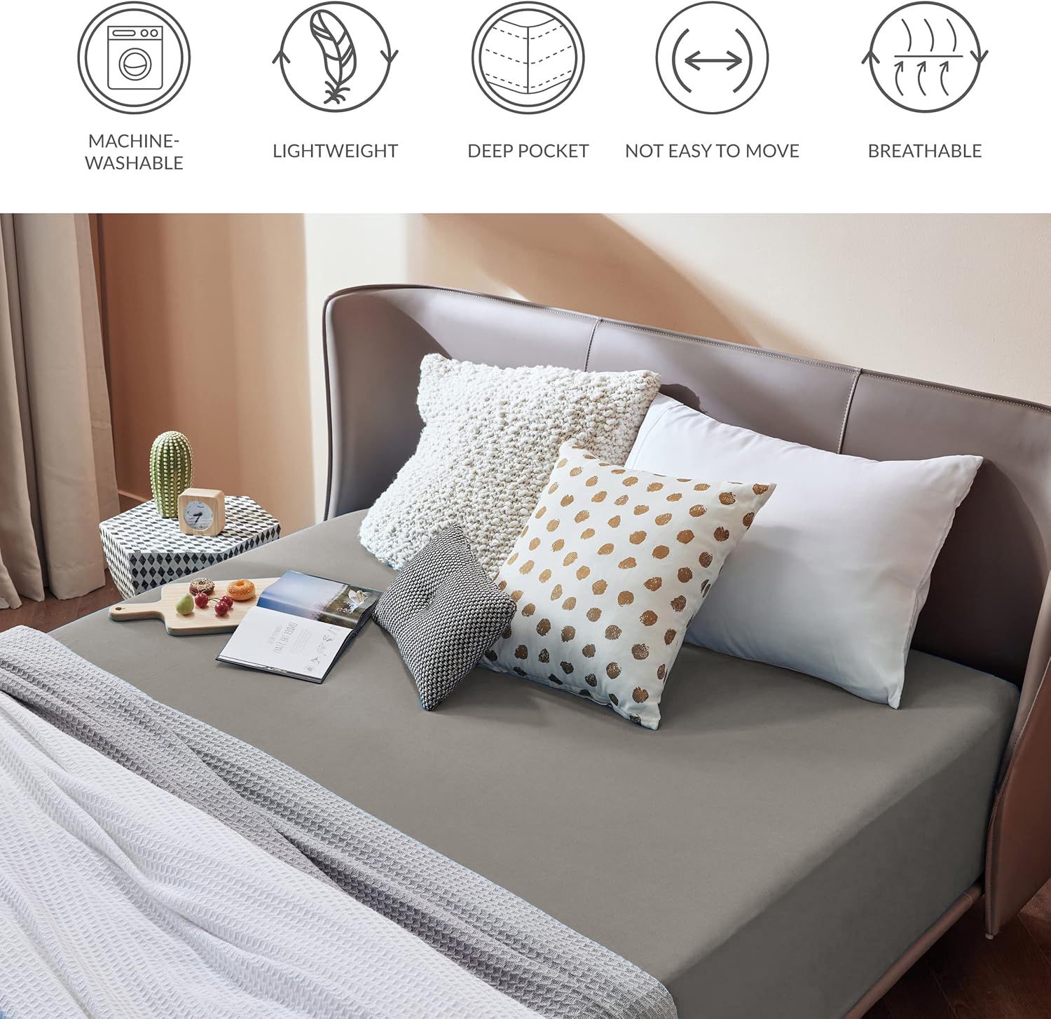 2000TC Hotel Quality Fitted Sheets - 2 Piece Fitted Sheets -Breathable Bedding view 6