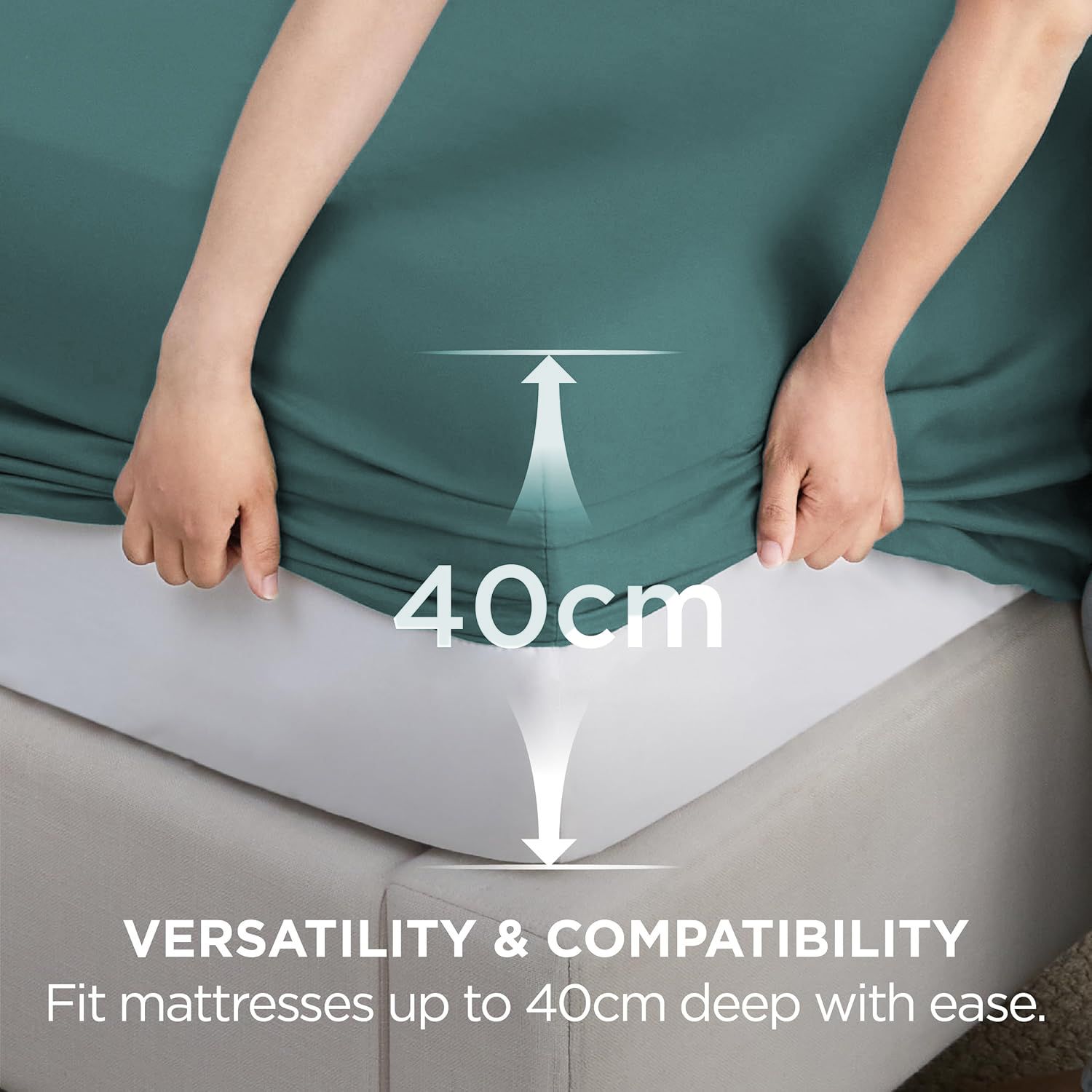2000TC Hotel Quality Fitted Sheets - 2 Piece Fitted Sheets -Breathable Bedding view 3
