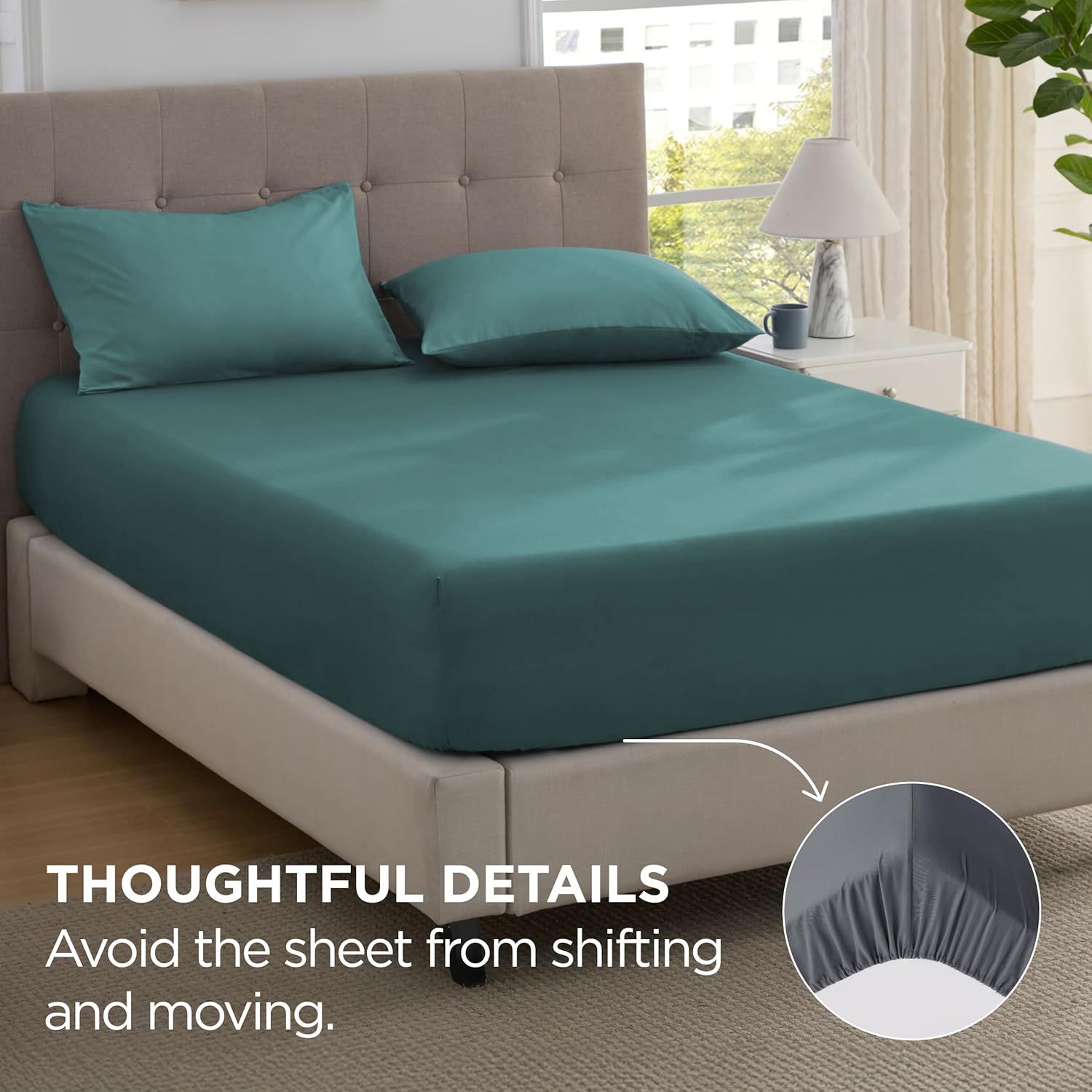 2000TC Hotel Quality Fitted Sheets - 2 Piece Fitted Sheets -Breathable Bedding view 4