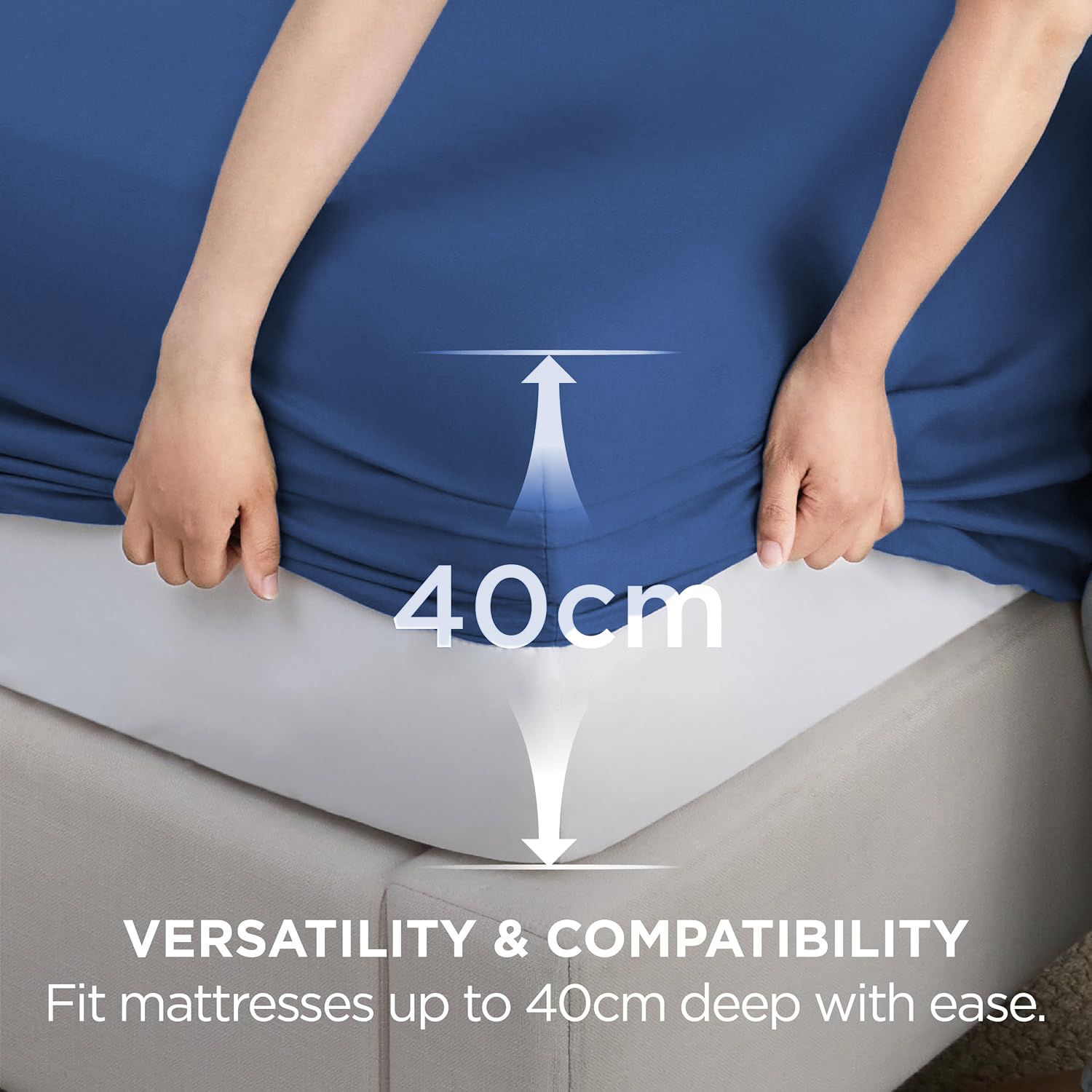 2000TC Hotel Quality Fitted Sheets - 2 Piece Fitted Sheets -Breathable Bedding view 3