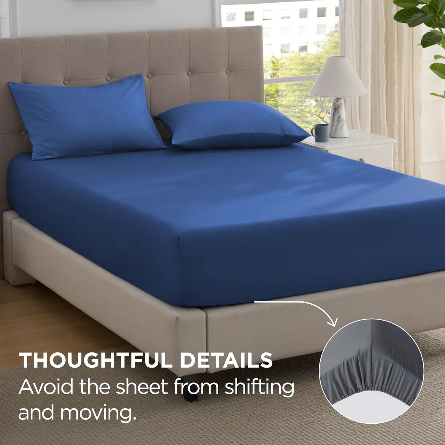 2000TC Hotel Quality Fitted Sheets - 2 Piece Fitted Sheets -Breathable Bedding view 4