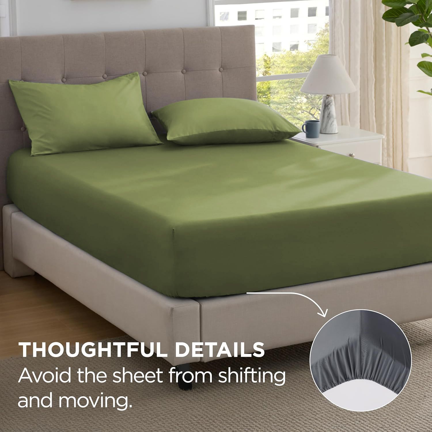 2000TC Hotel Quality Fitted Sheets - 2 Piece Fitted Sheets -Breathable Bedding view 4