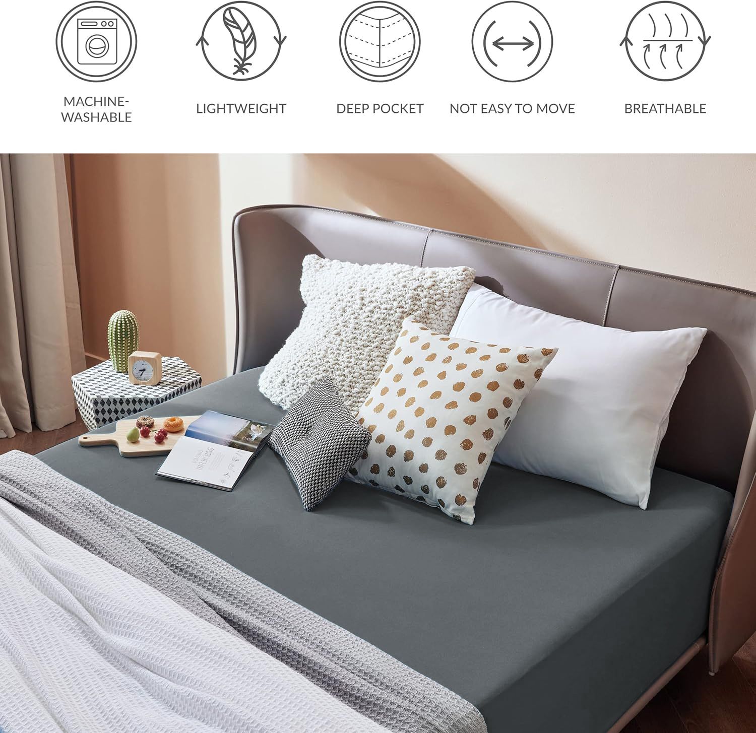 2000TC Hotel Quality Fitted Sheets - 2 Piece Fitted Sheets -Breathable Bedding view 6