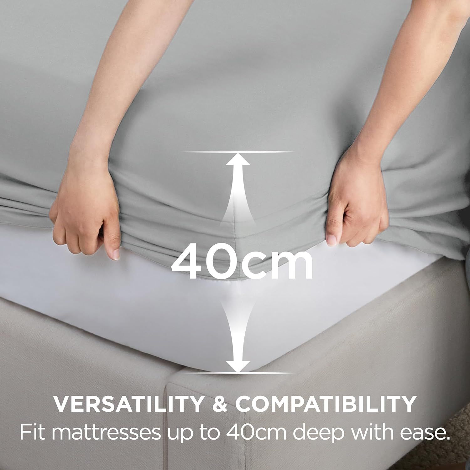 2000TC Hotel Quality Fitted Sheets - 2 Piece Fitted Sheets -Breathable Bedding view 3