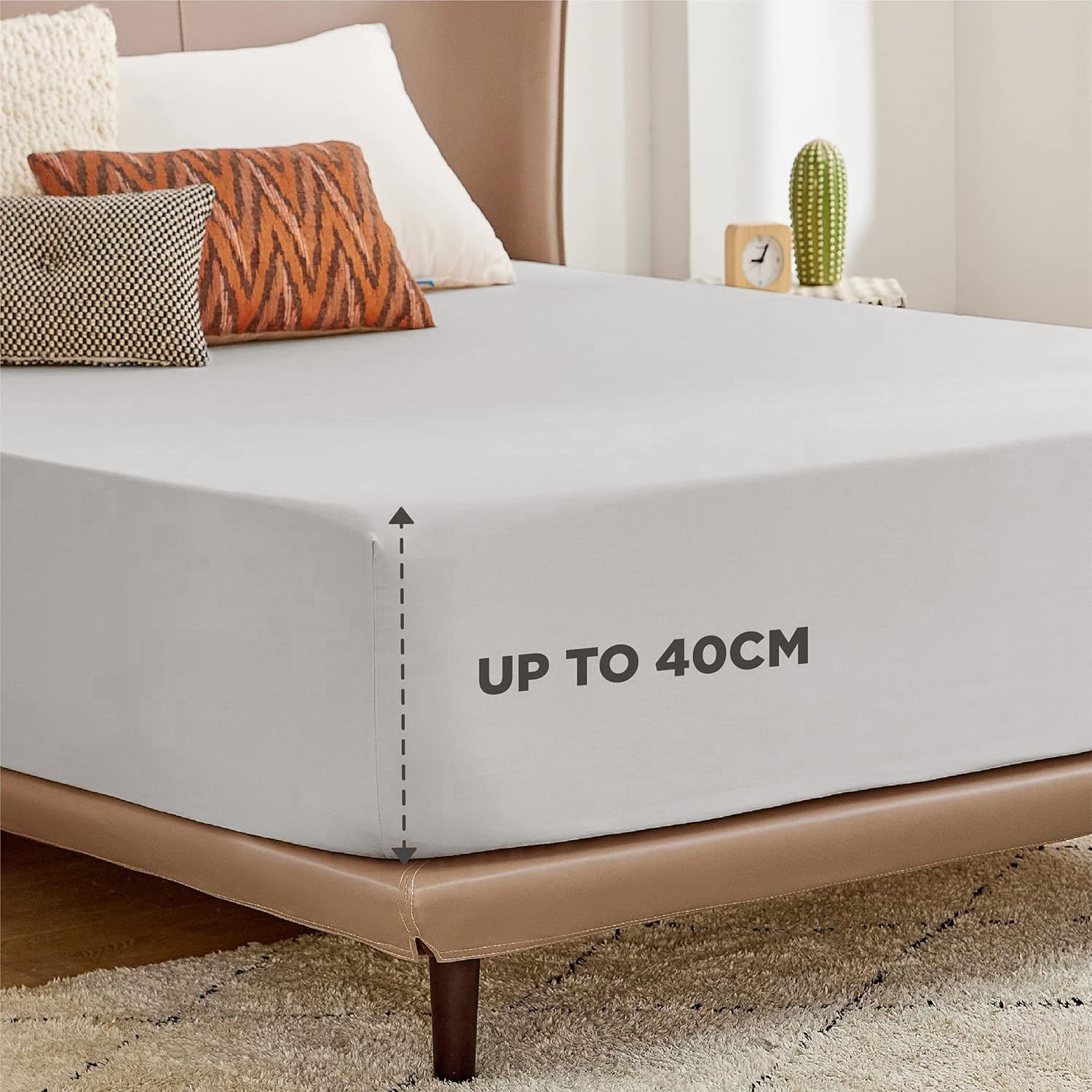2000TC Hotel Quality Fitted Sheets - 2 Piece Fitted Sheets -Breathable Bedding view 6