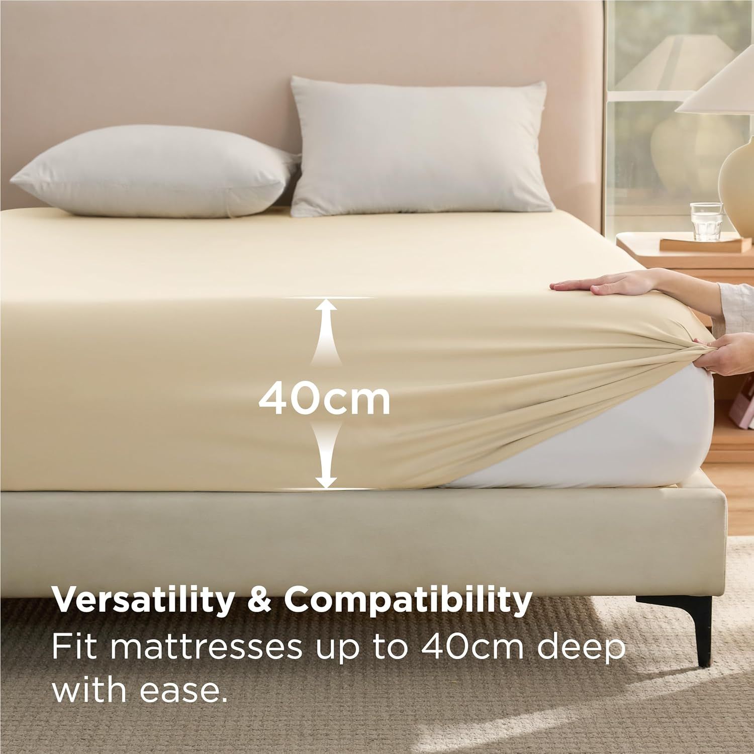 2000TC Hotel Quality Fitted Sheets - 2 Piece Fitted Sheets -Breathable Bedding view 3