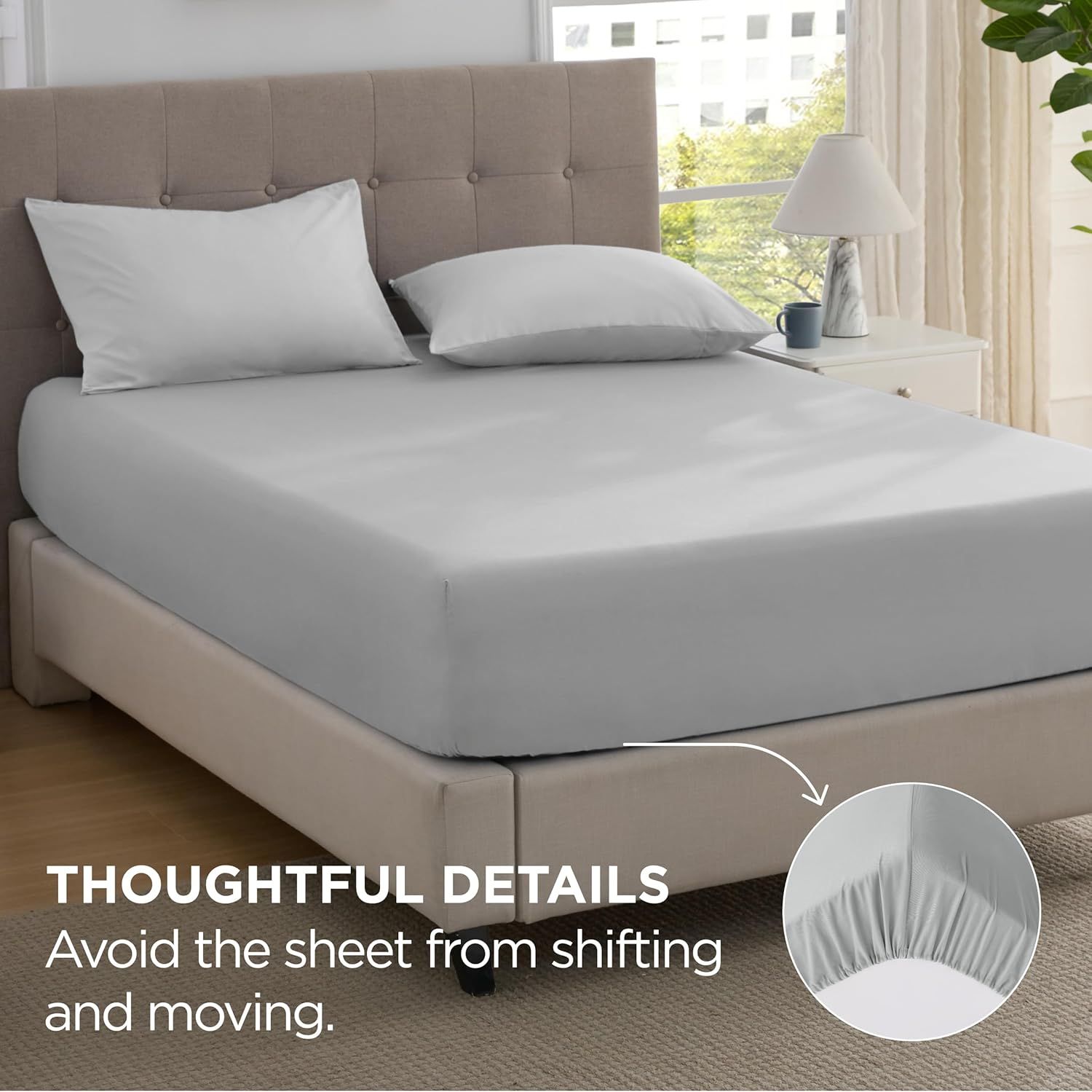 2000TC Hotel Quality Fitted Sheets - 2 Piece Fitted Sheets -Breathable Bedding view 4