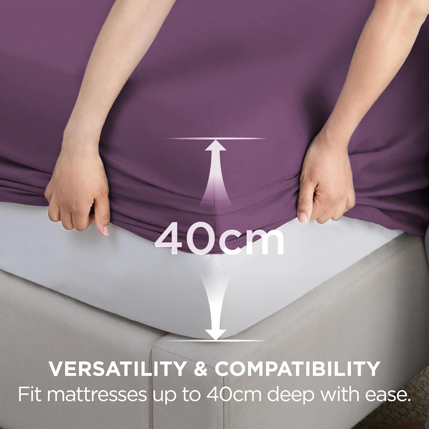 2000TC Hotel Quality Fitted Sheets - 2 Piece Fitted Sheets -Breathable Bedding view 3