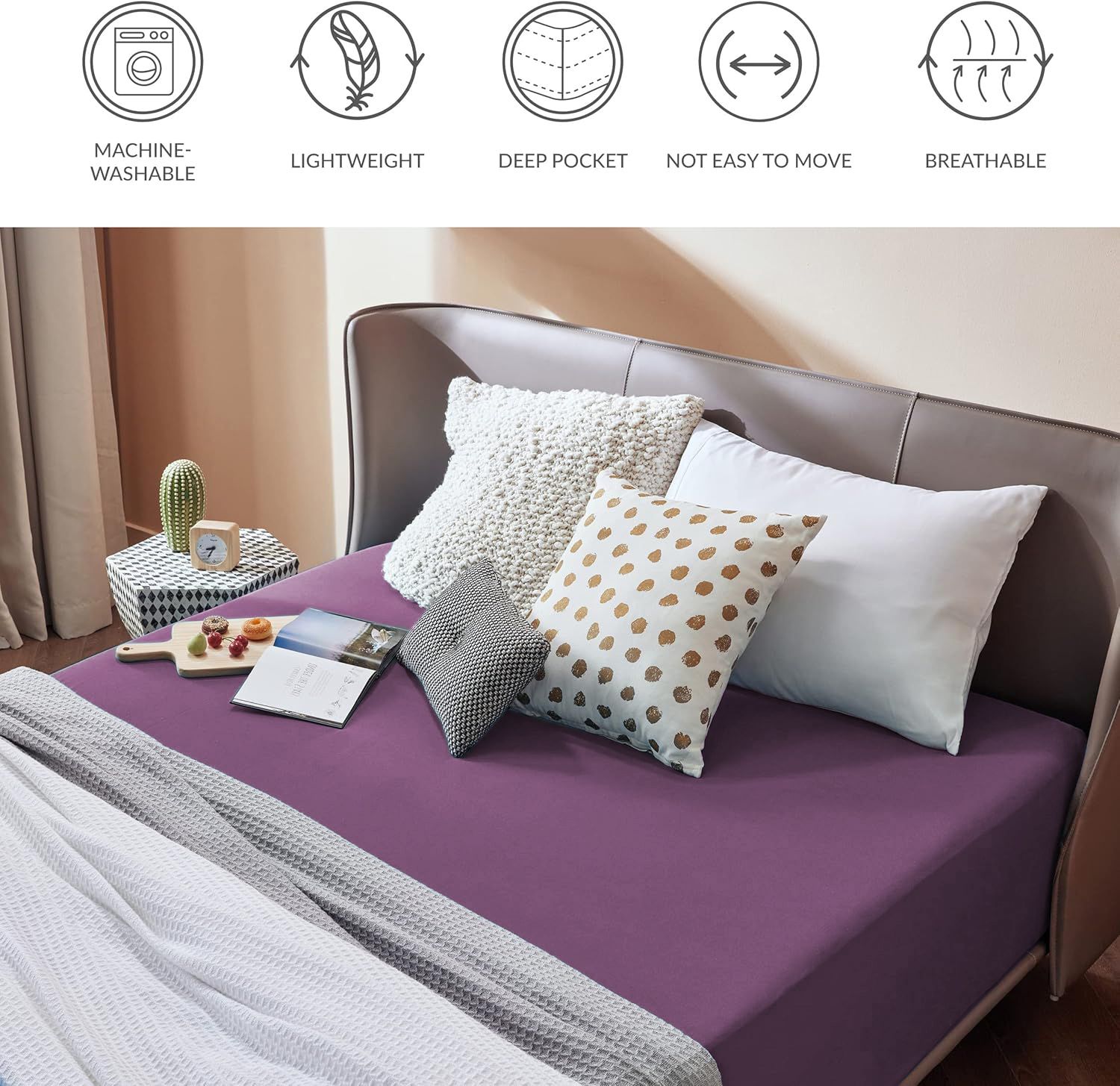 2000TC Hotel Quality Fitted Sheets - 2 Piece Fitted Sheets -Breathable Bedding view 6