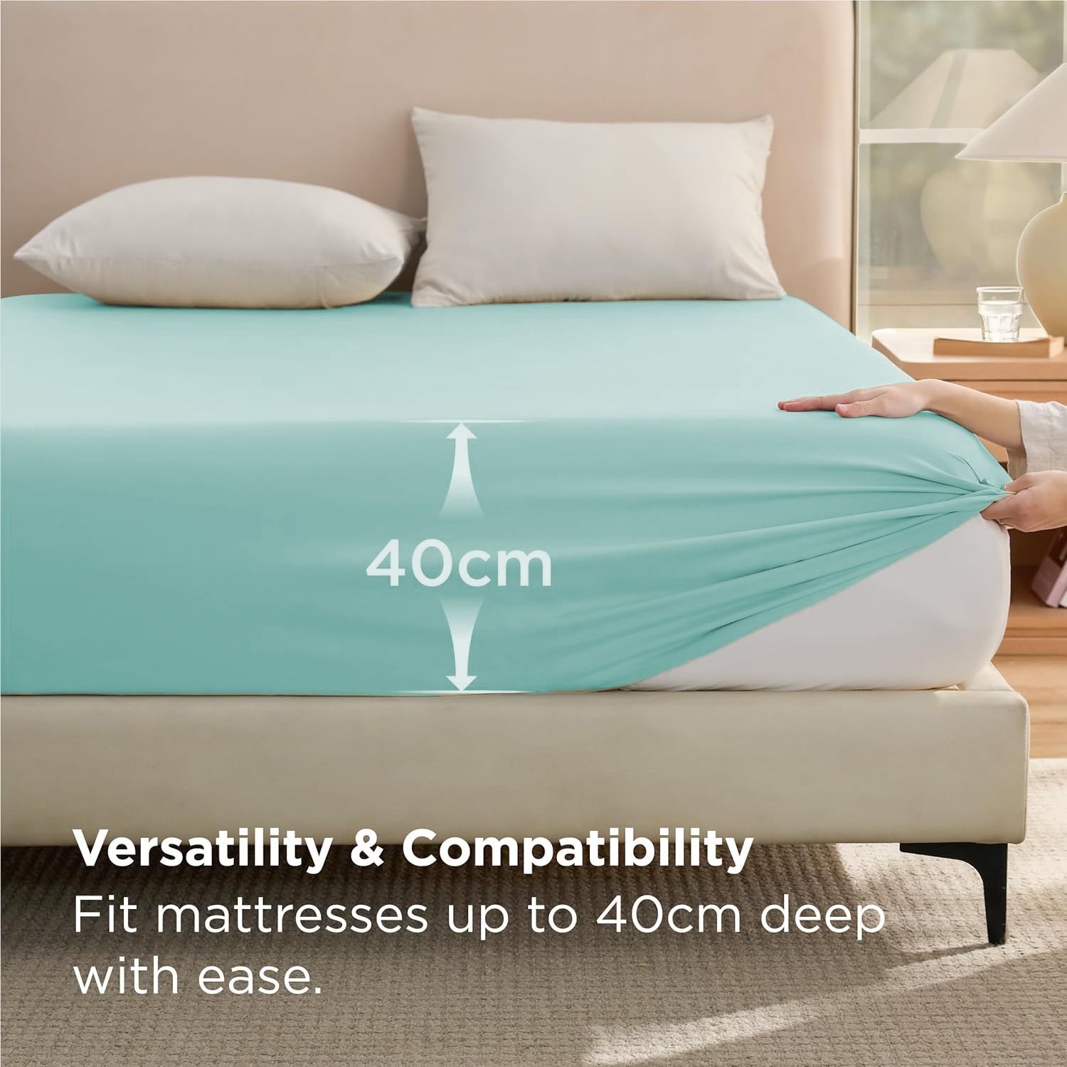 2000TC Hotel Quality Fitted Sheets - 2 Piece Fitted Sheets -Breathable Bedding view 3