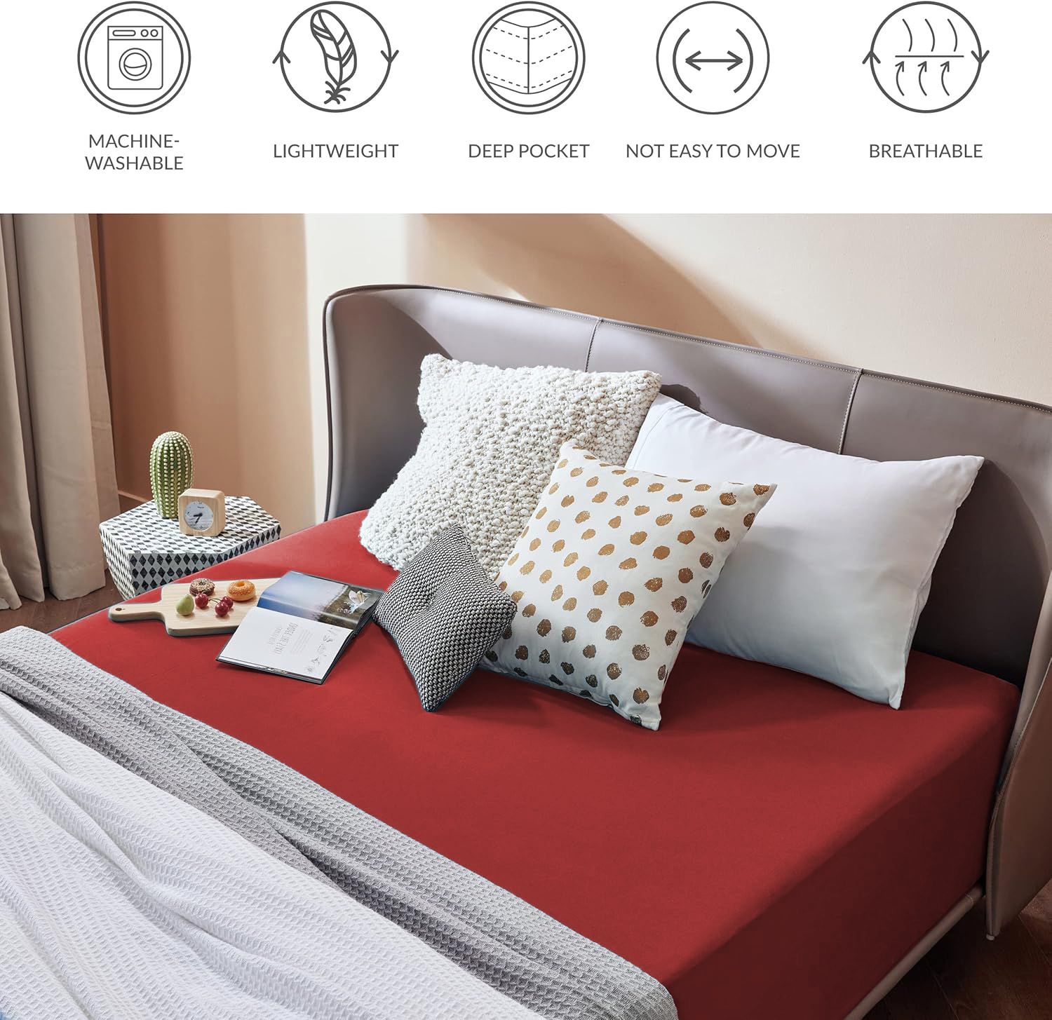 2000TC Hotel Quality Fitted Sheets - 2 Piece Fitted Sheets -Breathable Bedding view 6
