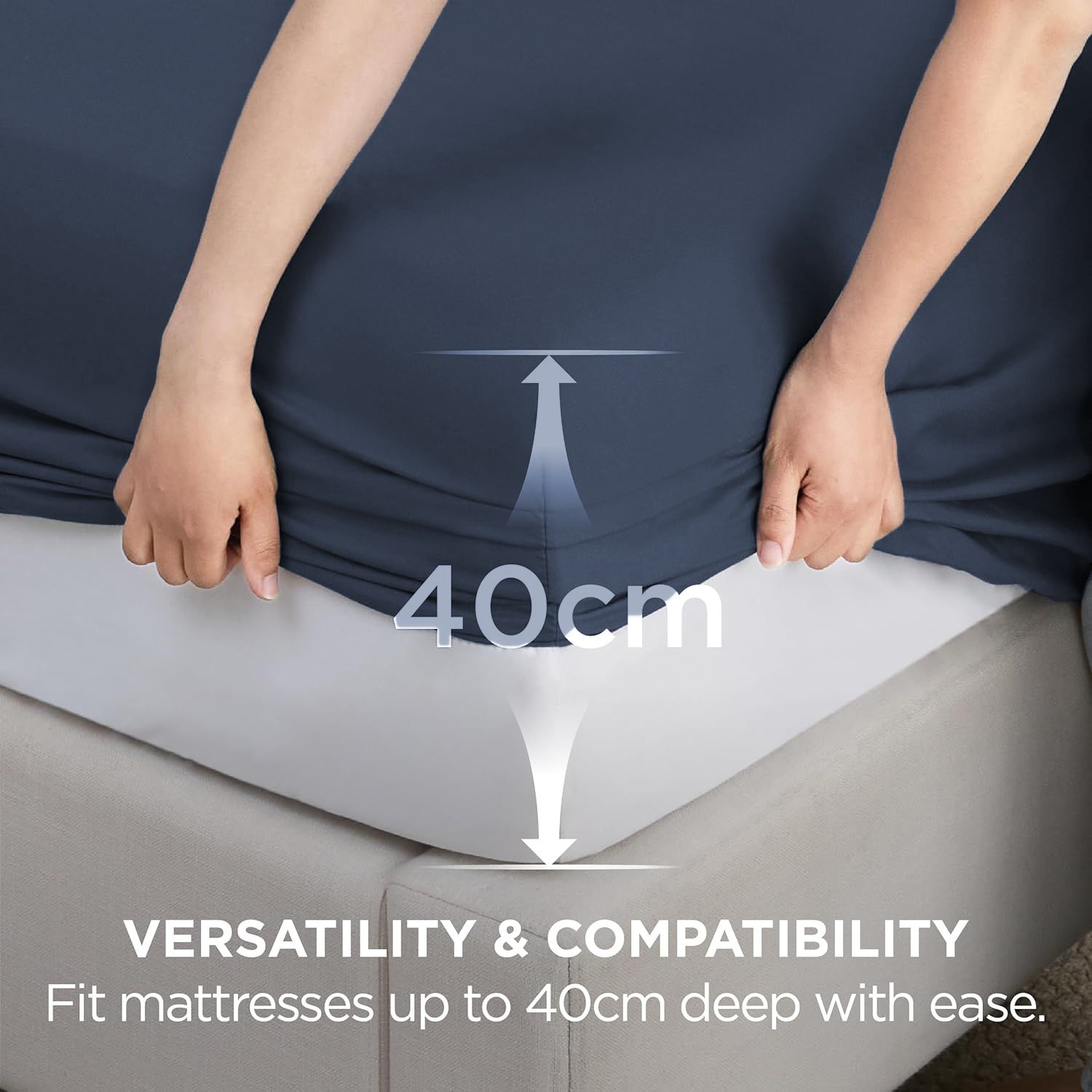 2000TC Hotel Quality Fitted Sheets - 2 Piece Fitted Sheets -Breathable Bedding view 3