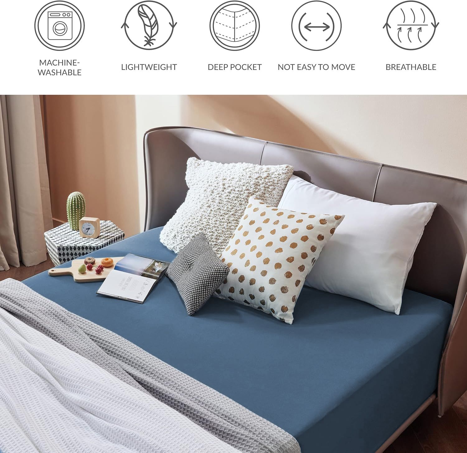 2000TC Hotel Quality Fitted Sheets - 2 Piece Fitted Sheets -Breathable Bedding view 6