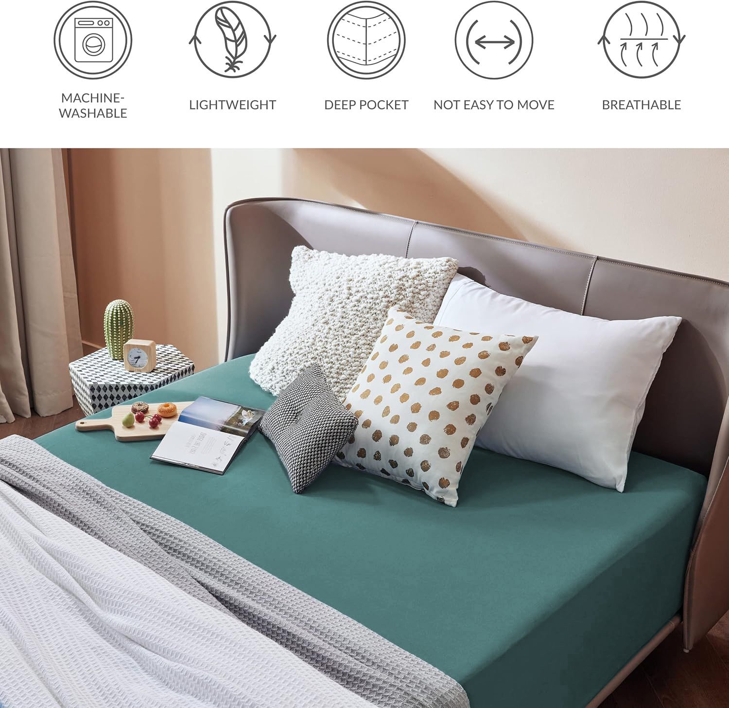 2000TC Hotel Quality Fitted Sheets - 2 Piece Fitted Sheets -Breathable Bedding view 6