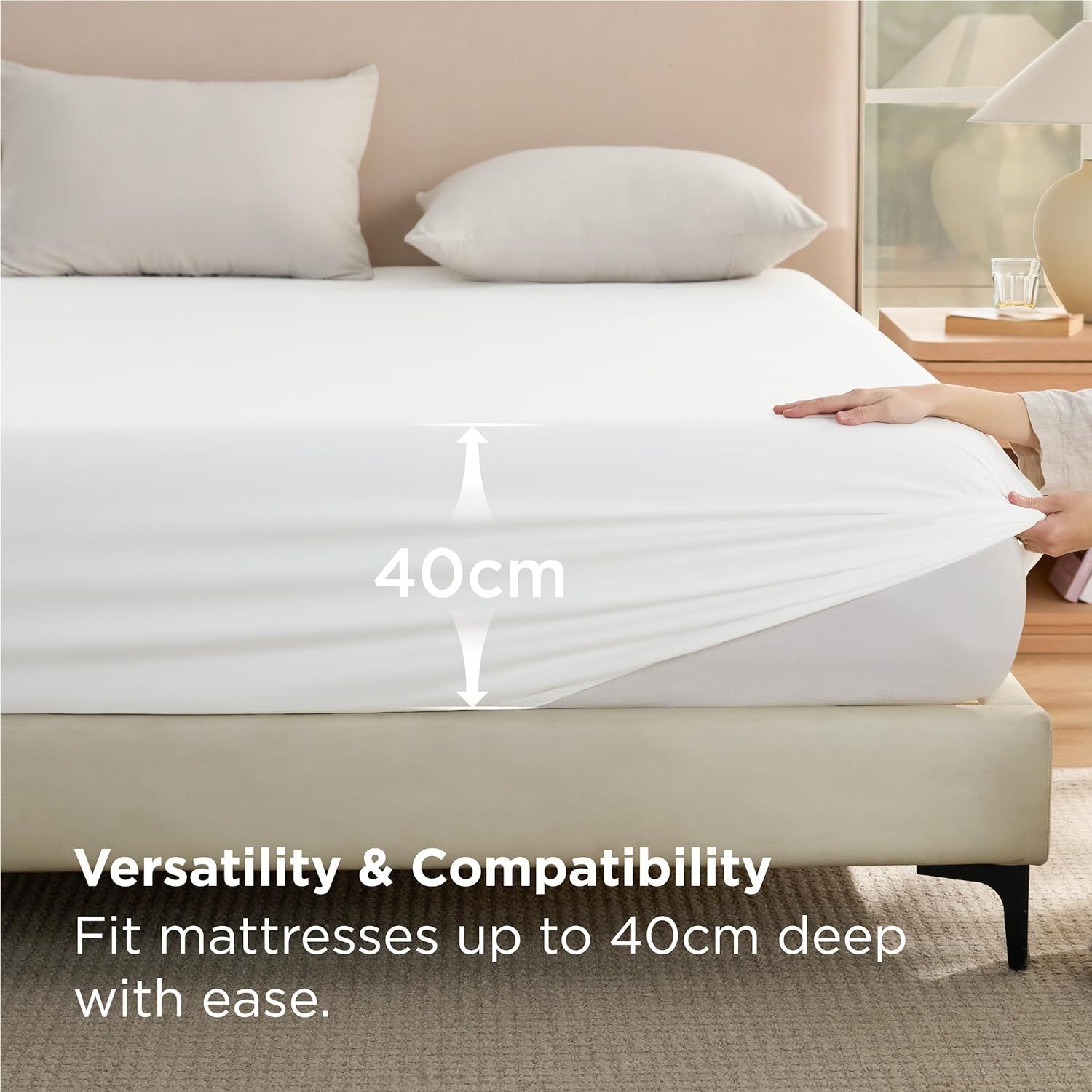 2000TC Hotel Quality Fitted Sheets - 2 Piece Fitted Sheets -Breathable Bedding view 5