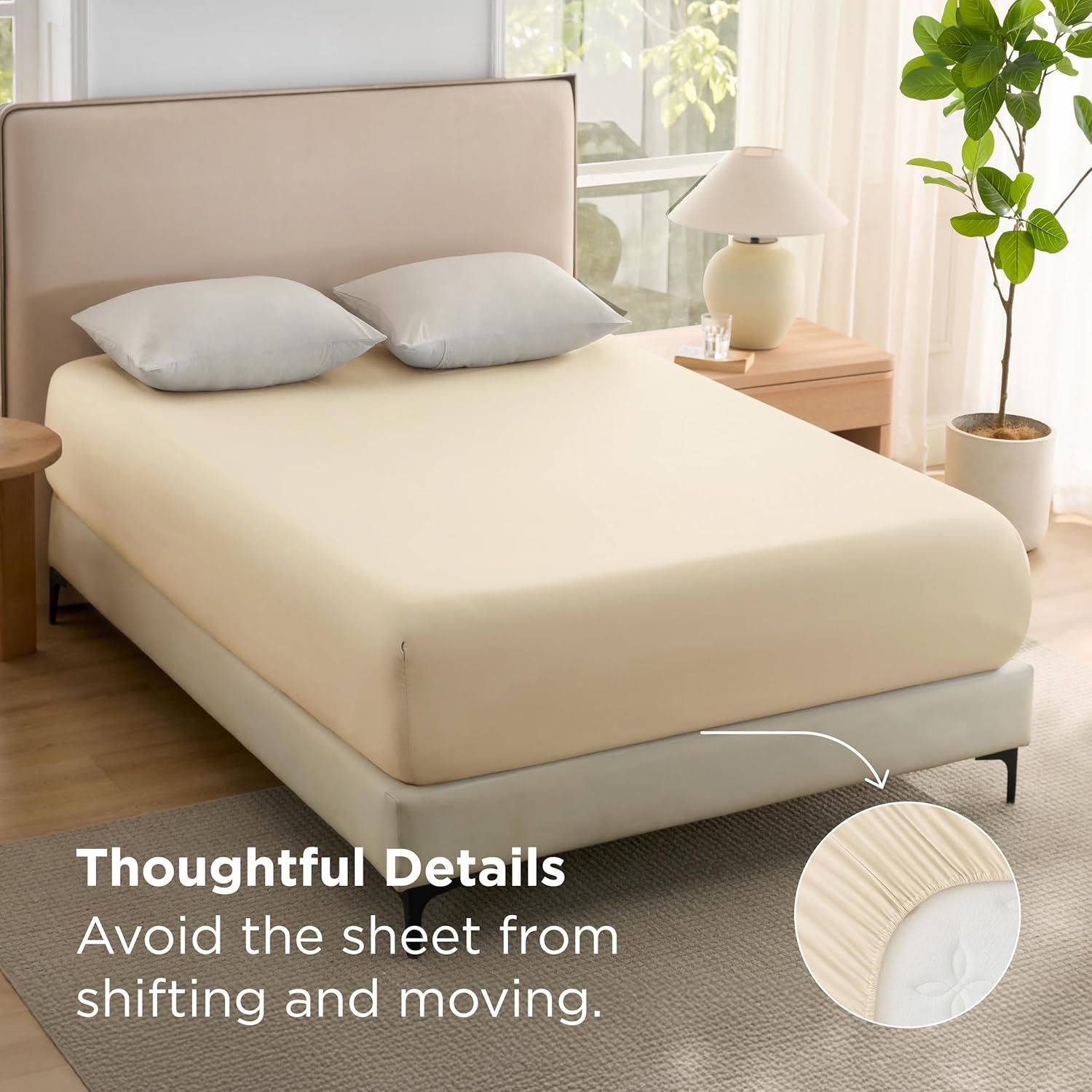 2000TC Hotel Quality Fitted Sheets - 2 Piece Fitted Sheets -Breathable Bedding view 2