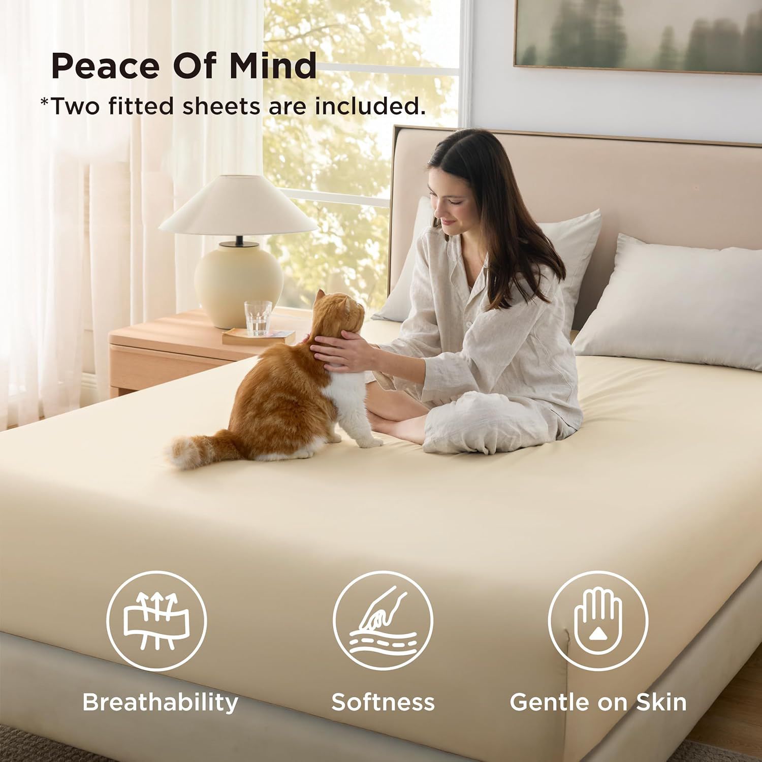 2000TC Hotel Quality Fitted Sheets - 2 Piece Fitted Sheets -Breathable Bedding view 4