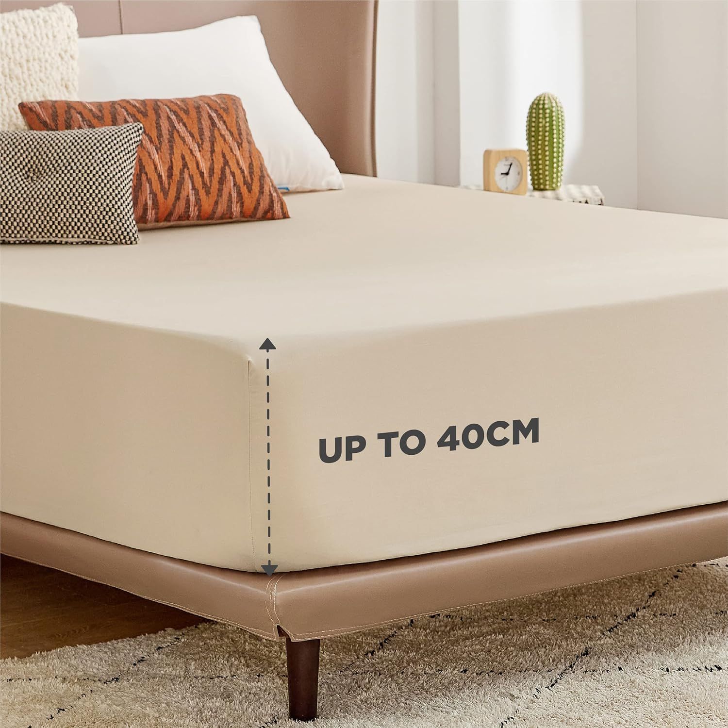 2000TC Hotel Quality Fitted Sheets - 2 Piece Fitted Sheets -Breathable Bedding view 5