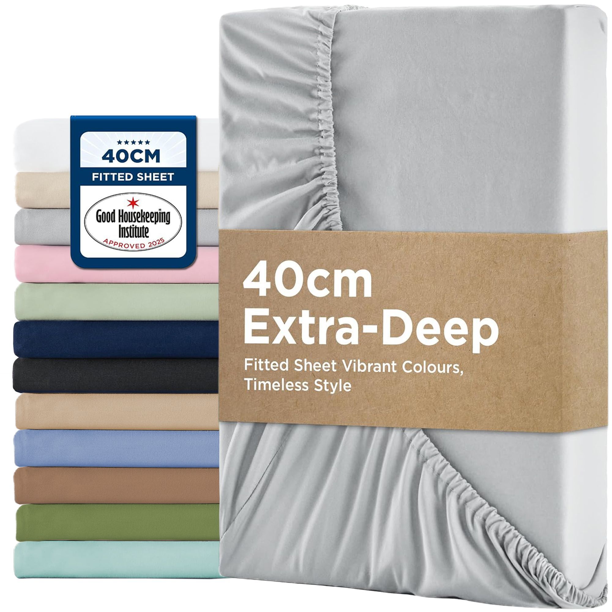 2000TC Hotel Quality Fitted Sheets - 2 Piece Fitted Sheets -Breathable Bedding