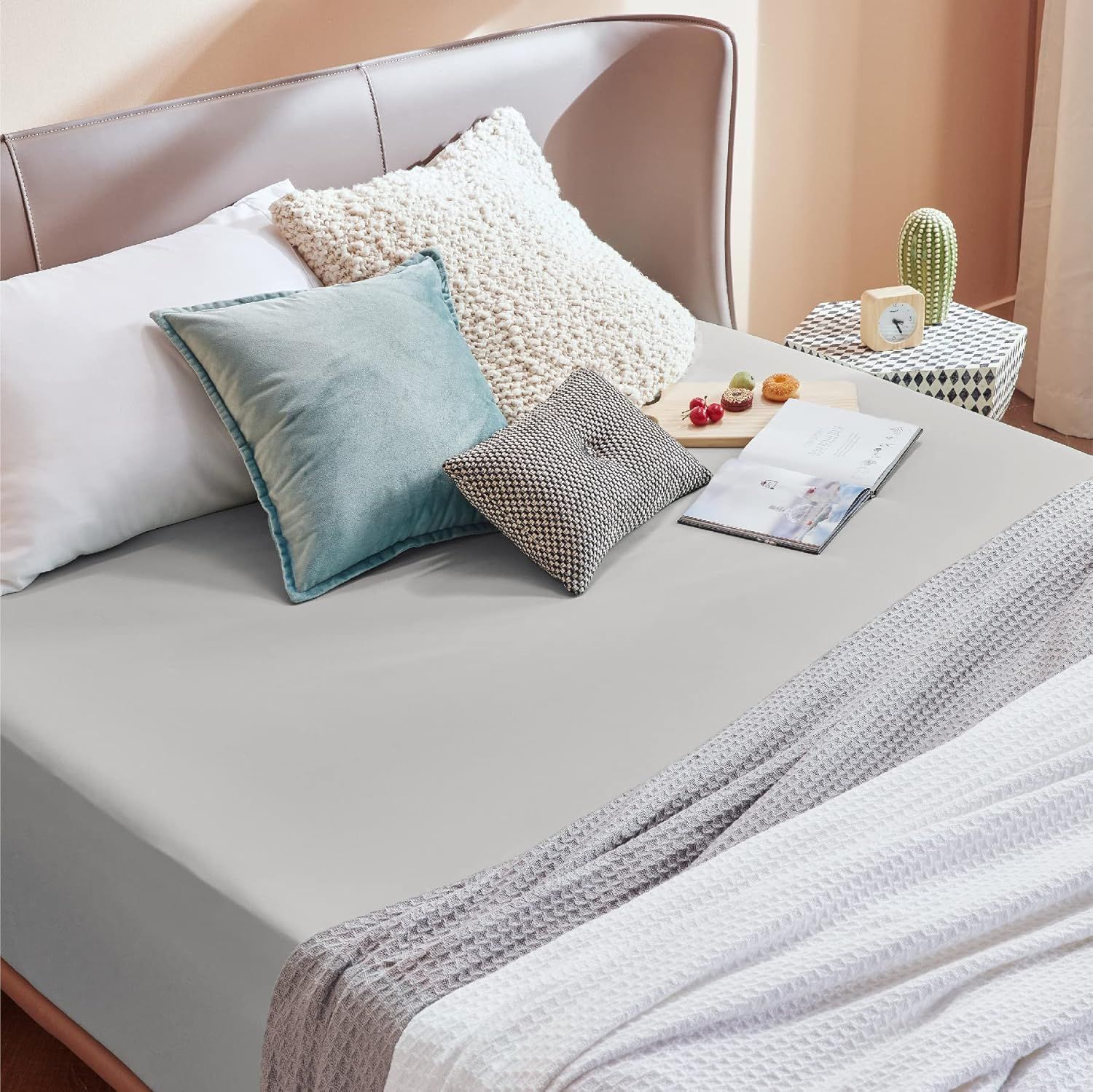 2000TC Hotel Quality Fitted Sheets - 2 Piece Fitted Sheets -Breathable Bedding view 5