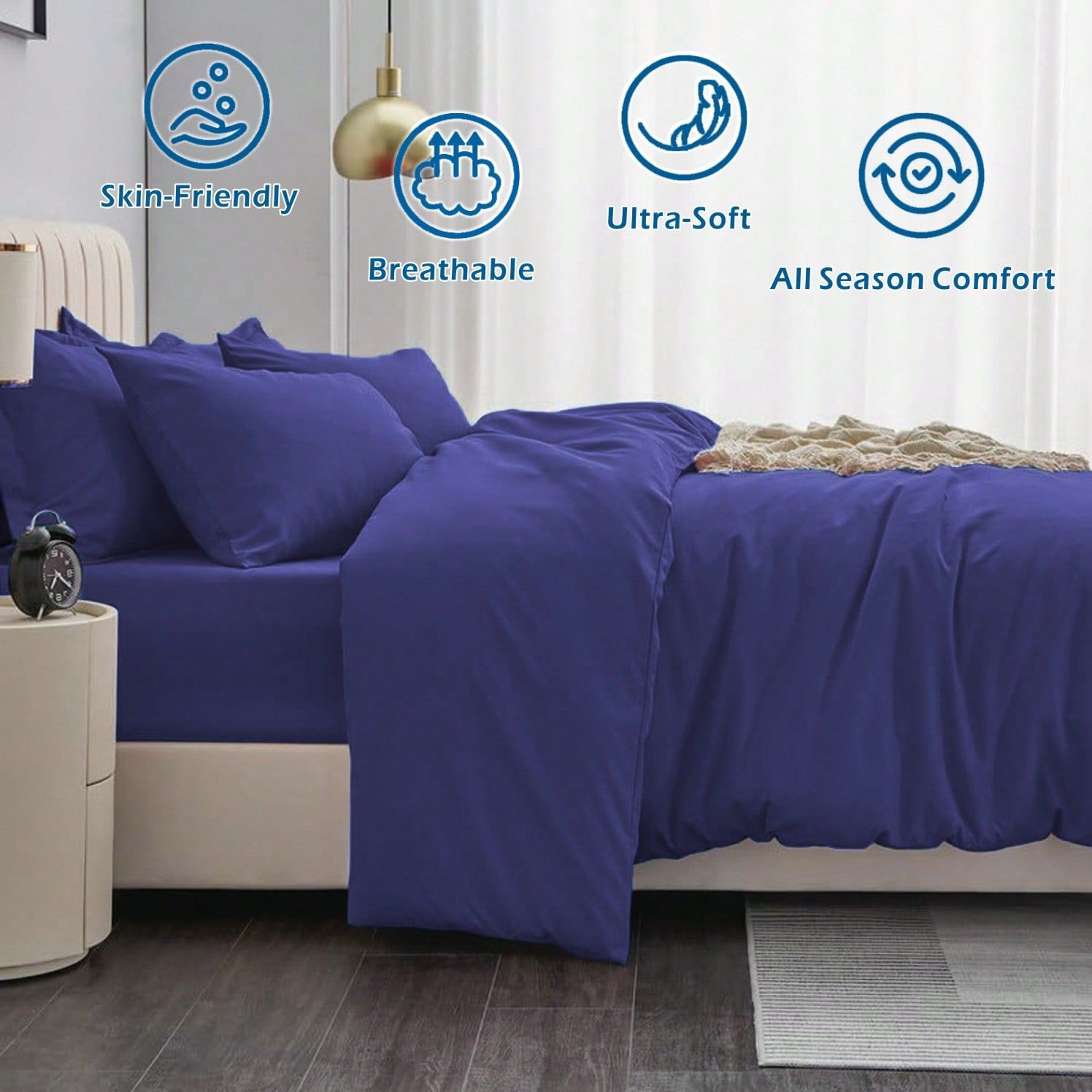 Hotel Soft Microfiber Duvet Cover Set-2000TC Quilt Cover Set & Pillowcases -1 view 4