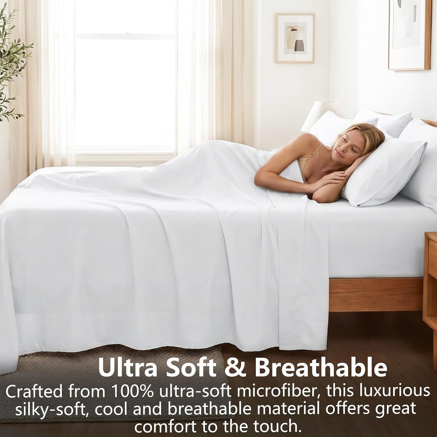 Hotel Soft Bed Sheet Set- Bedding Sheets & Pillowcases -Breathable Bedding view 4