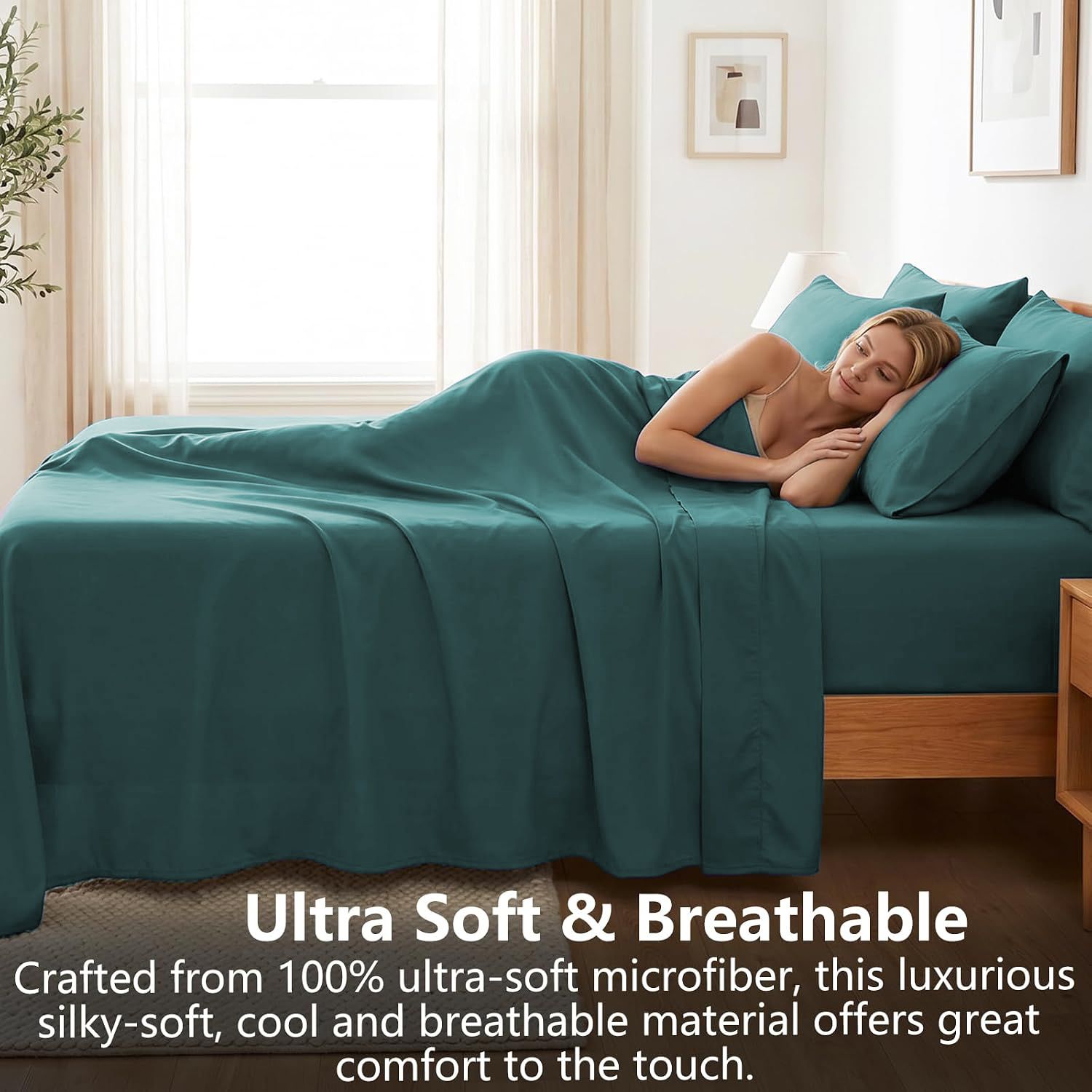 Hotel Soft Bed Sheet Set- Bedding Sheets & Pillowcases -Breathable Bedding view 4