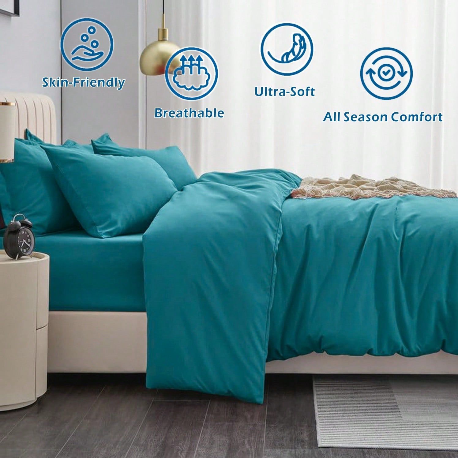 Hotel Soft Microfiber Duvet Cover Set-2000TC Quilt Cover Set & Pillowcases -1 view 3