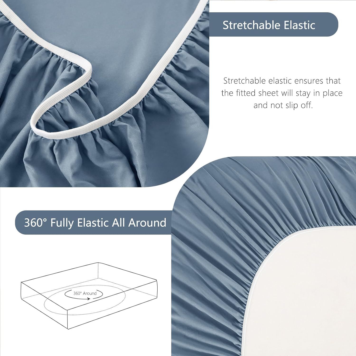 Hotel Soft Bed Sheet Set- Bedding Sheets & Pillowcases -Breathable Bedding view 6