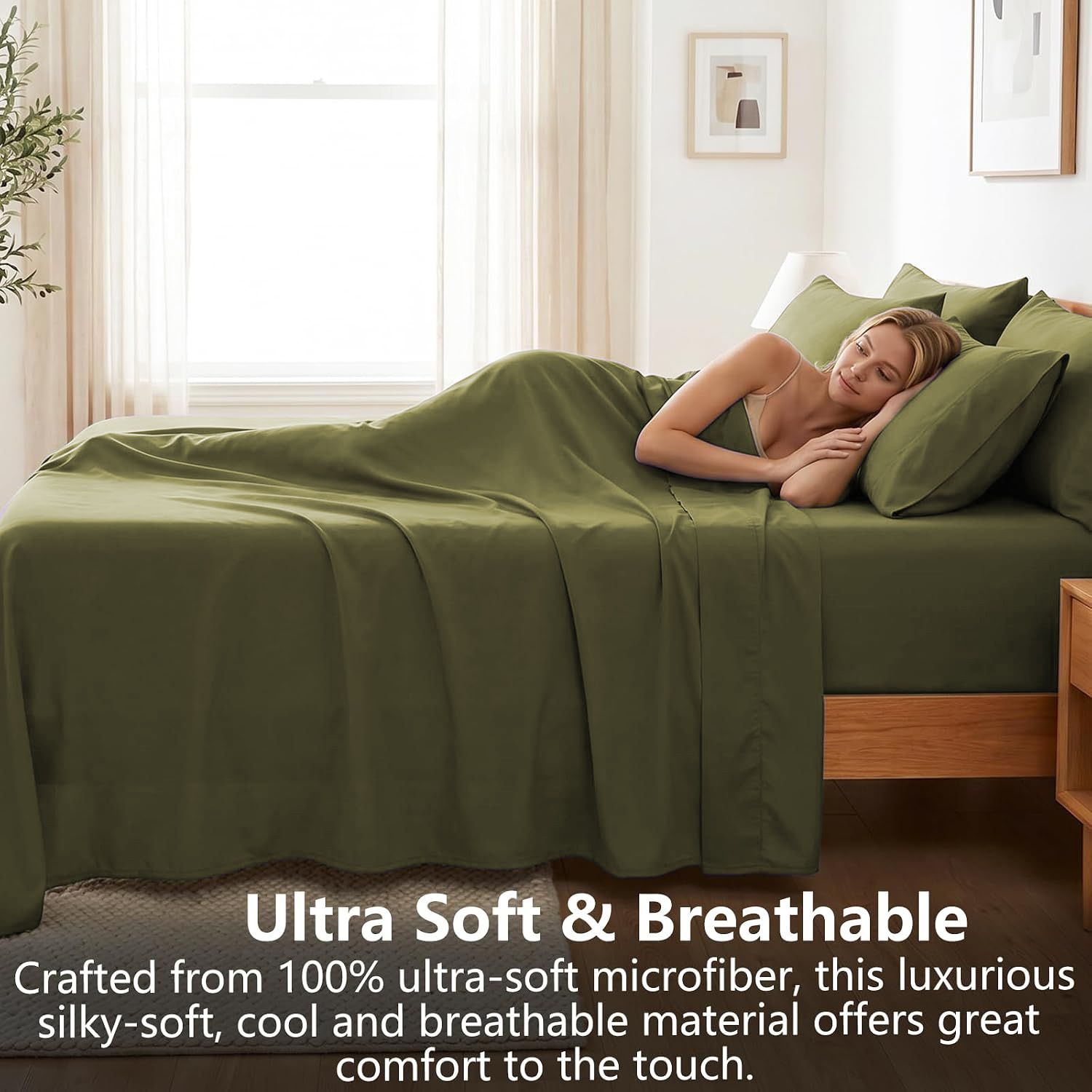 Hotel Soft Bed Sheet Set- Bedding Sheets & Pillowcases -Breathable Bedding view 4