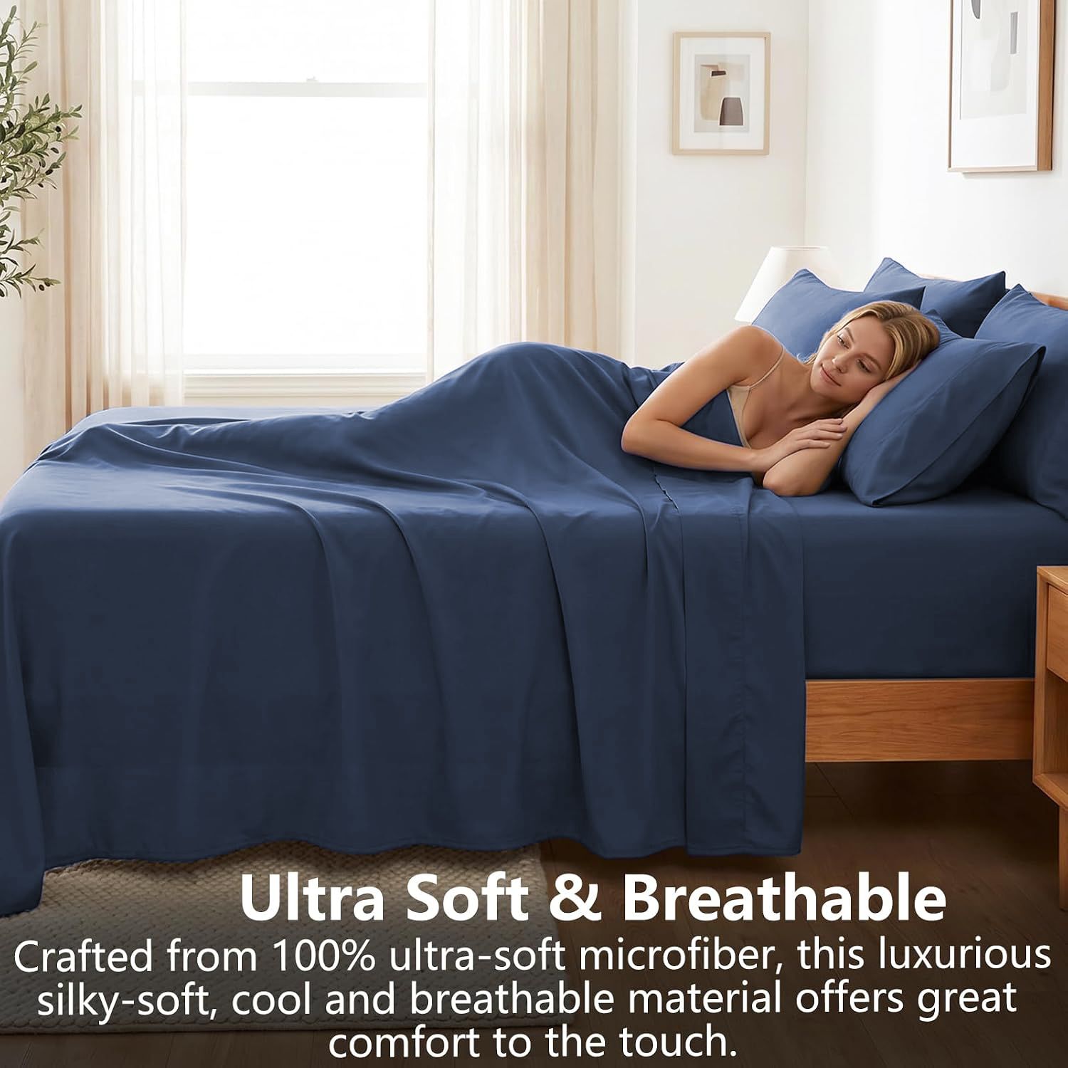 Hotel Soft Bed Sheet Set- Bedding Sheets & Pillowcases -Breathable Bedding view 4