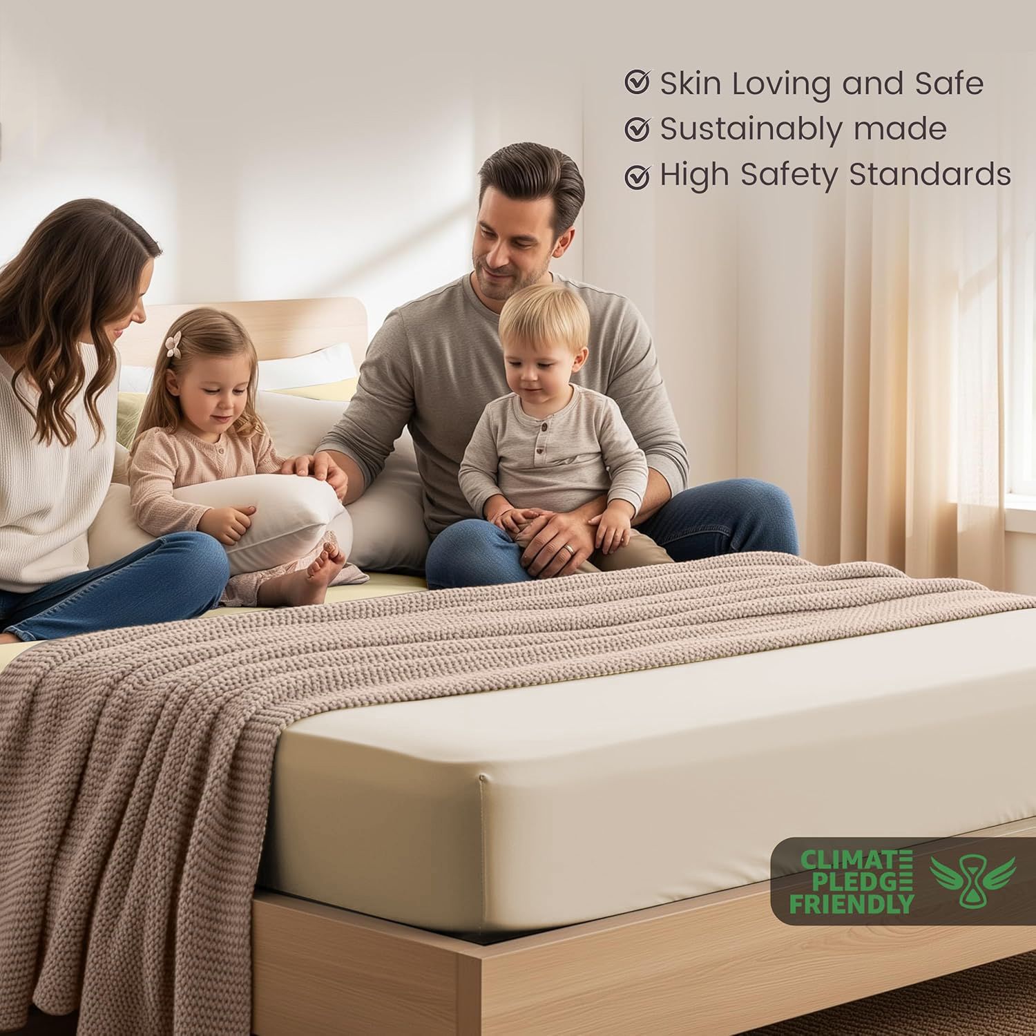Hotel Quality Fitted Sheet - 1 Piece Fitted Sheet -Breathable Bedding - Wrinkle view 5