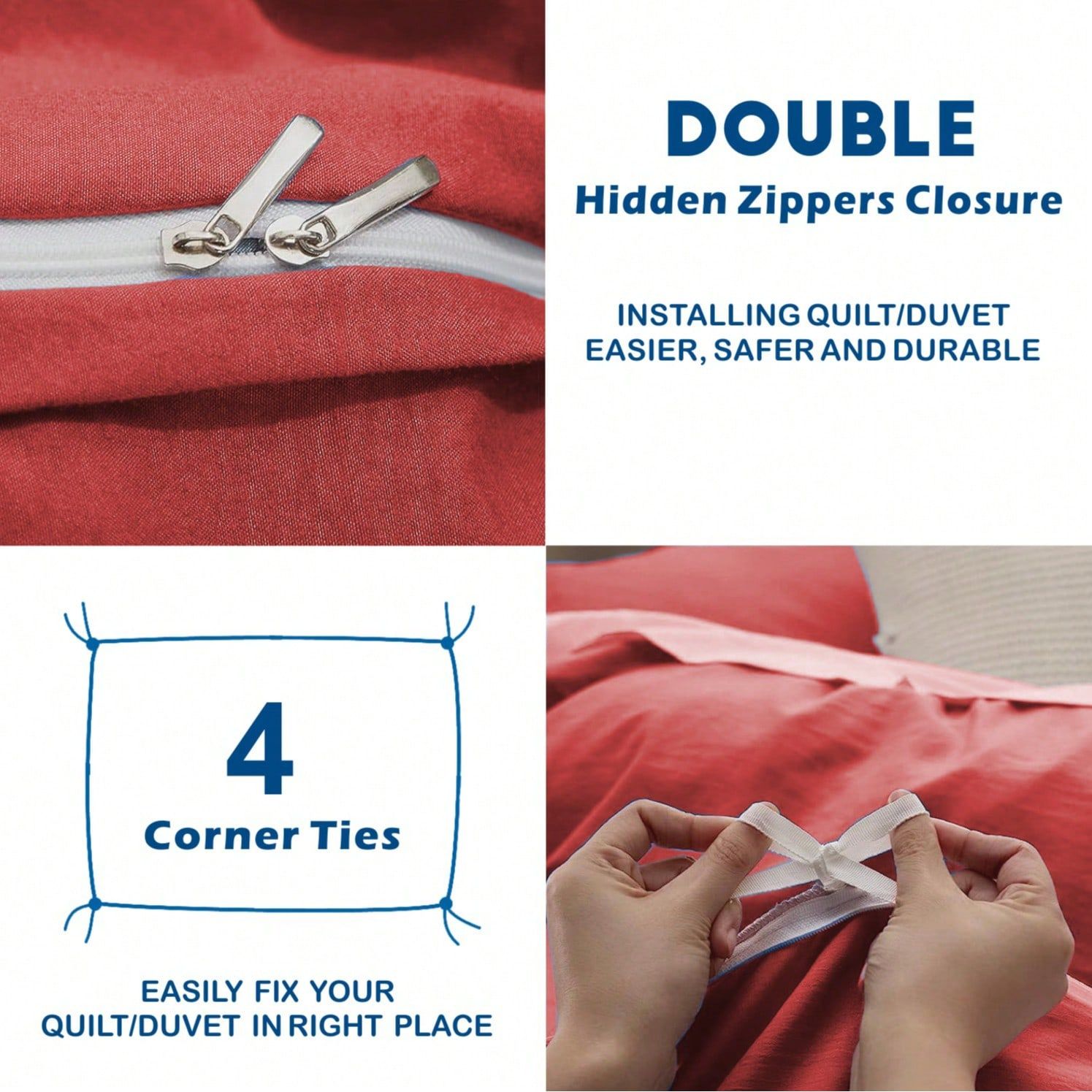 Hotel Soft Microfiber Duvet Cover Set-2000TC Quilt Cover Set & Pillowcases -1 view 3