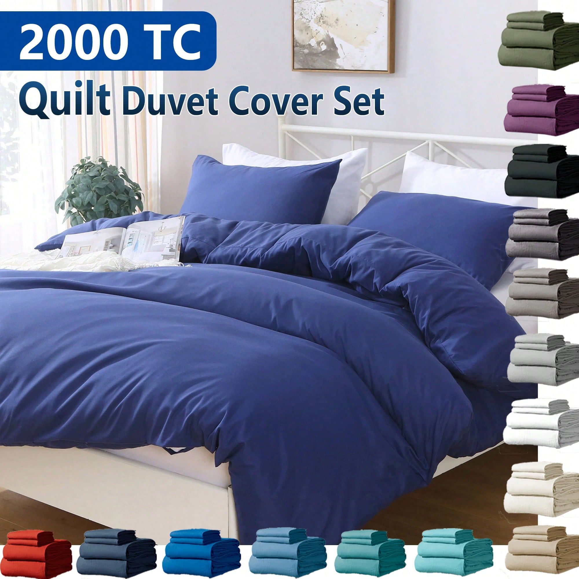 Hotel Soft Microfiber Duvet Cover Set-2000TC Quilt Cover Set & Pillowcases -1