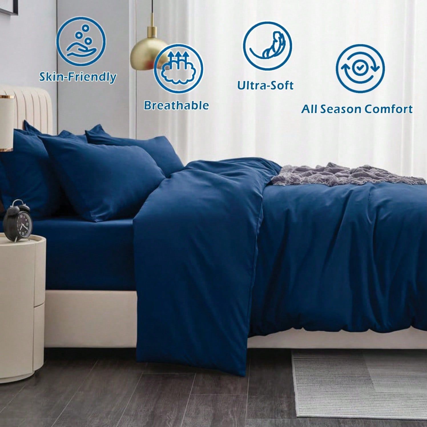 Hotel Soft Microfiber Duvet Cover Set-2000TC Quilt Cover Set & Pillowcases -1 view 3