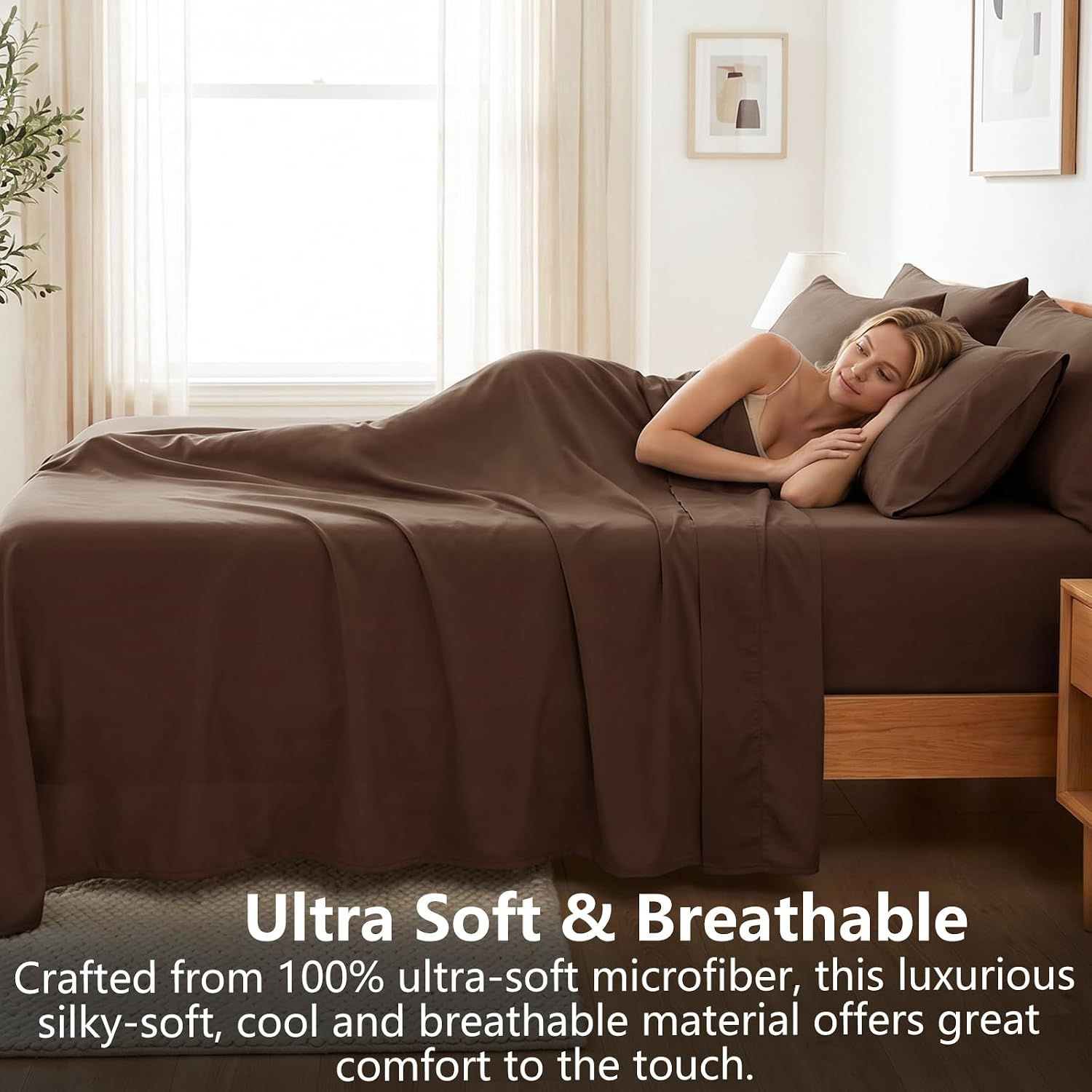 Hotel Soft Bed Sheet Set- Bedding Sheets & Pillowcases -Breathable Bedding view 3