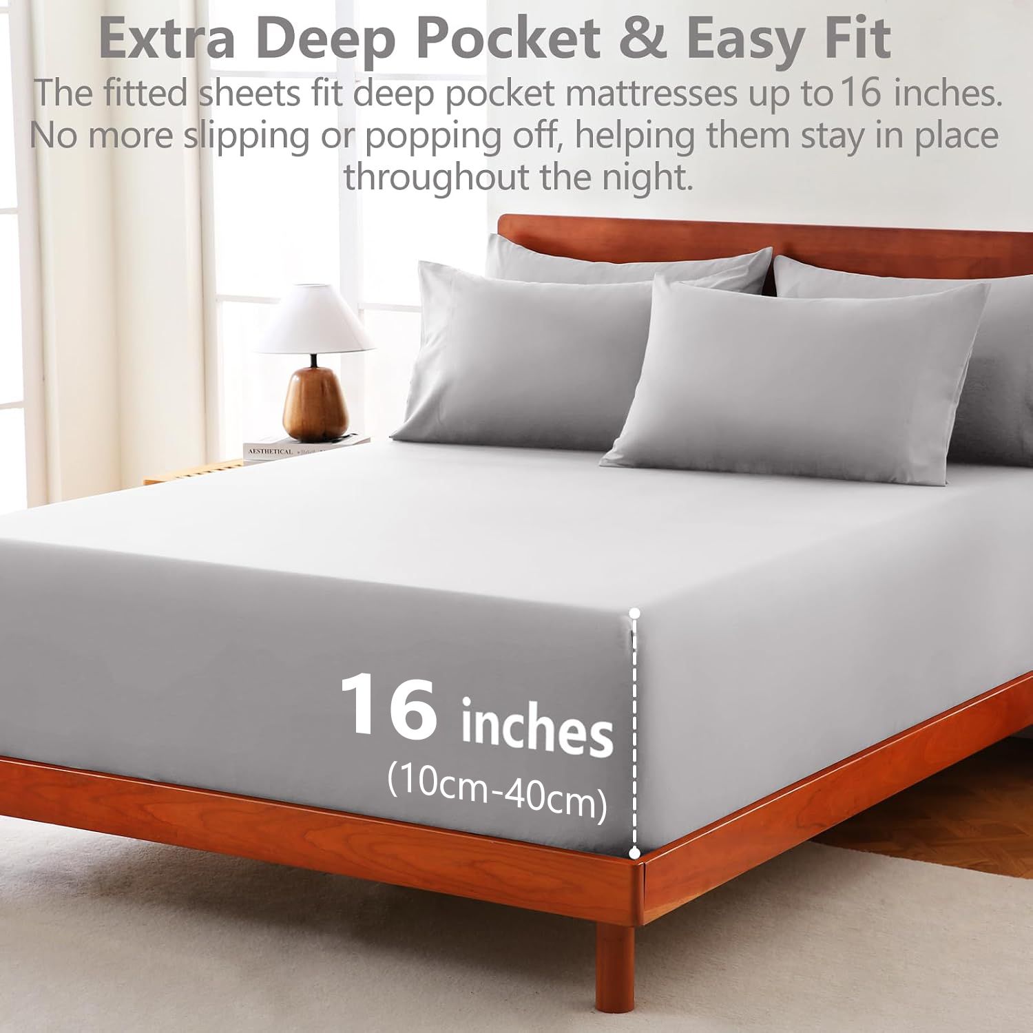 Hotel Soft Bed Sheet Set- Bedding Sheets & Pillowcases -Breathable Bedding view 3