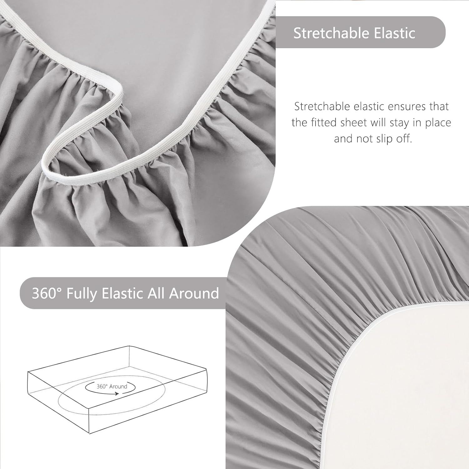 Hotel Soft Bed Sheet Set- Bedding Sheets & Pillowcases -Breathable Bedding view 6